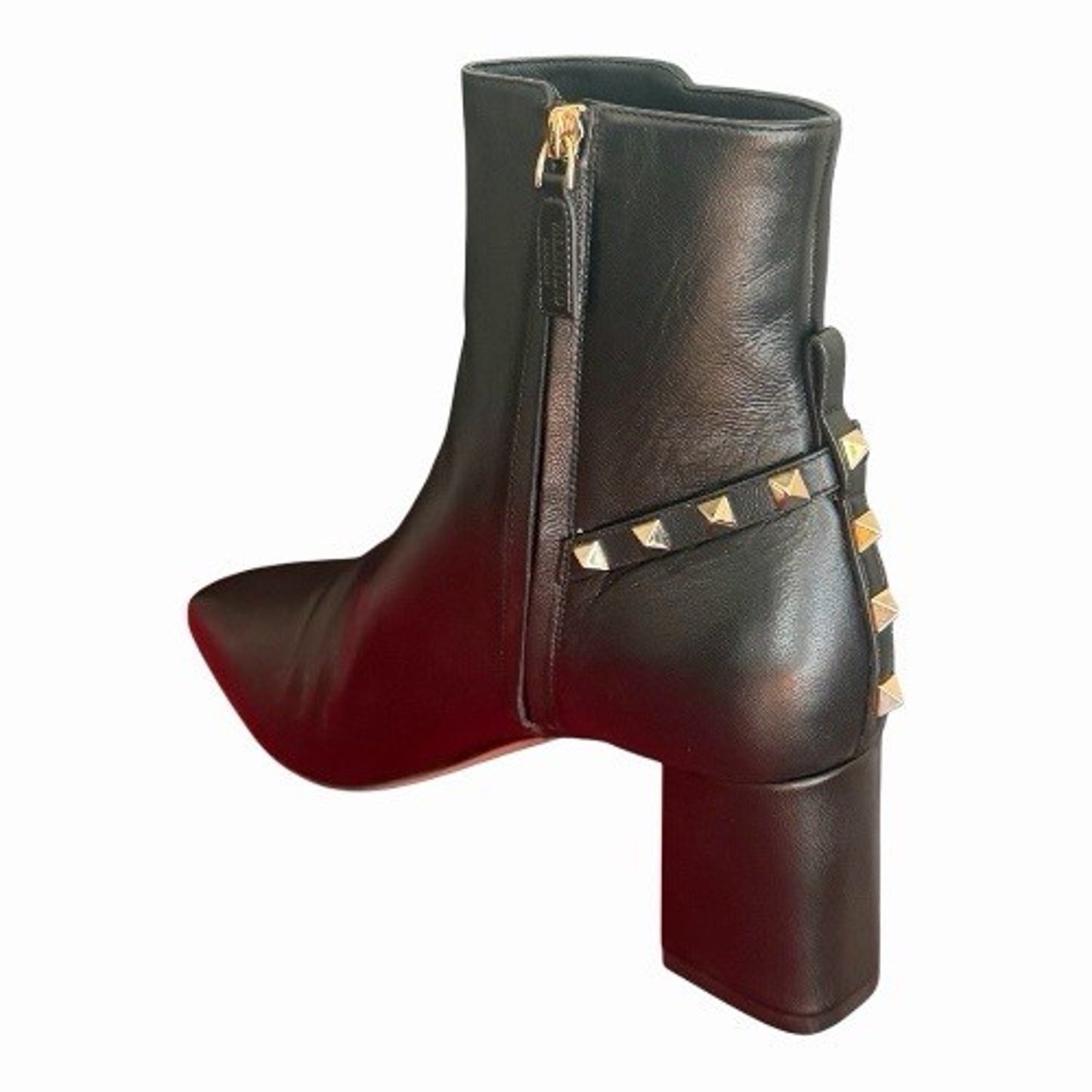 Valentino Garavani Rockstud Ankle Boots Black Leather Size 41 New in Box