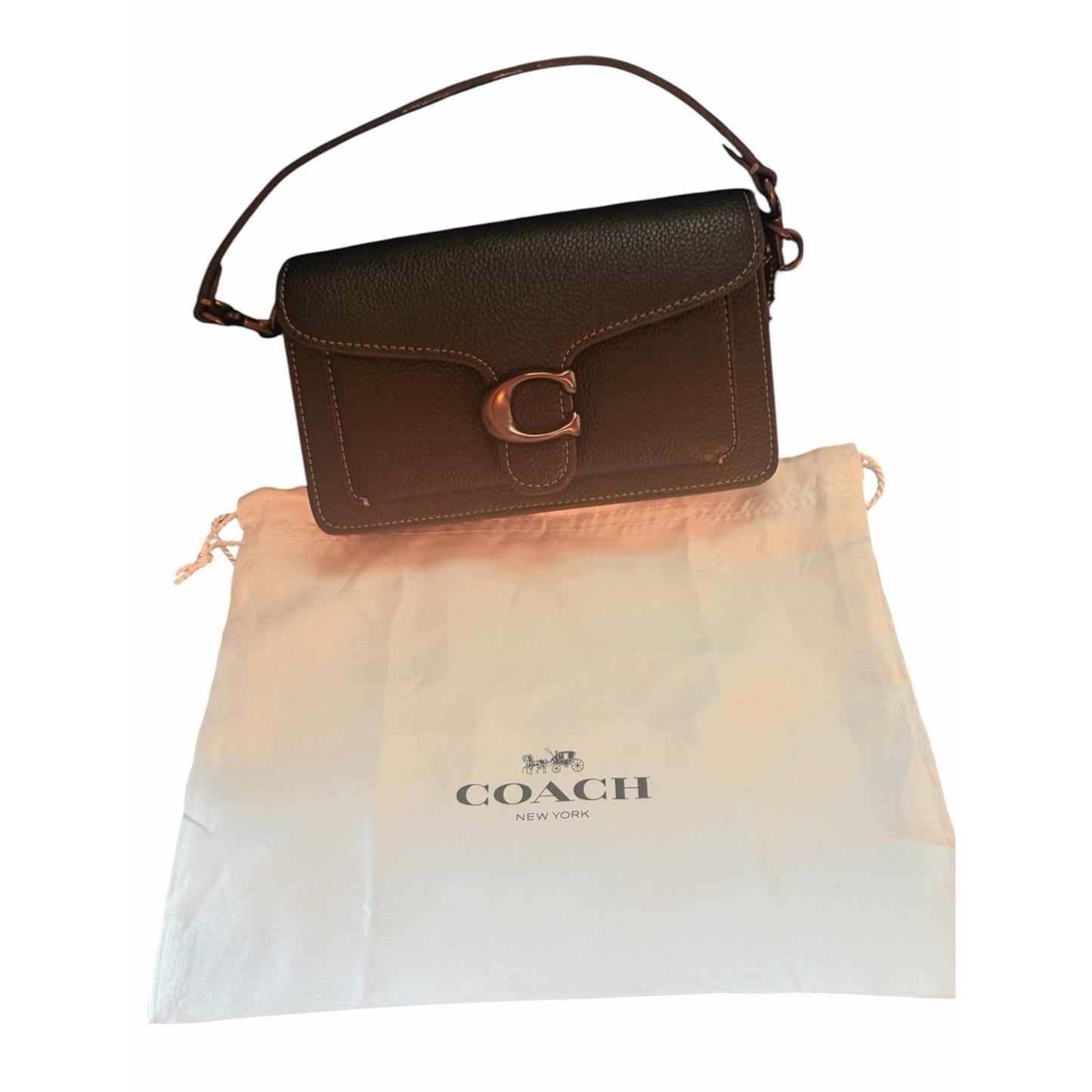 Coach Tabby Pebbled Leather Shoulder Bag Black NWT Dust Bag Included