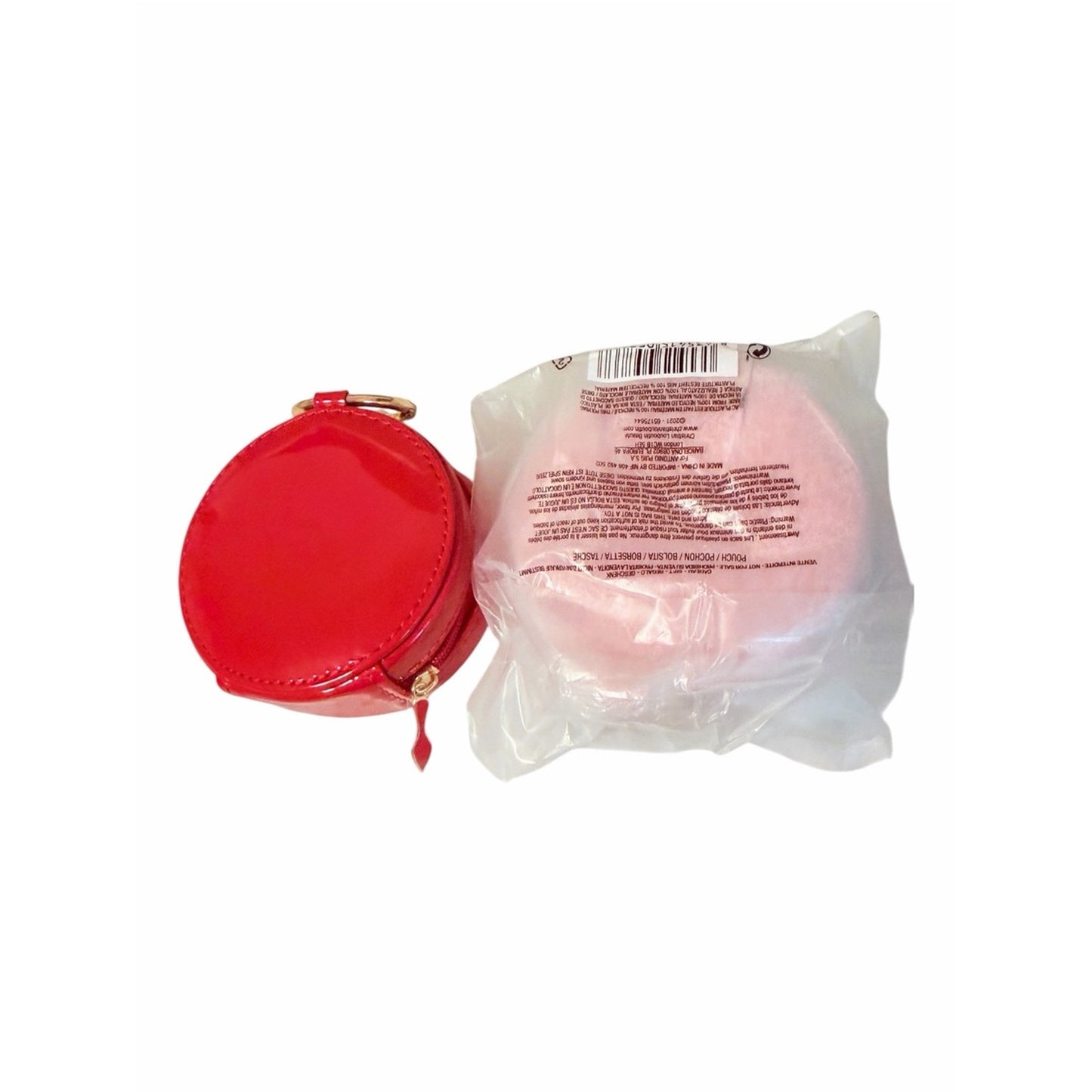 NEW Christian Louboutin Patent Red Keychain & Compact Holder Bag Charm