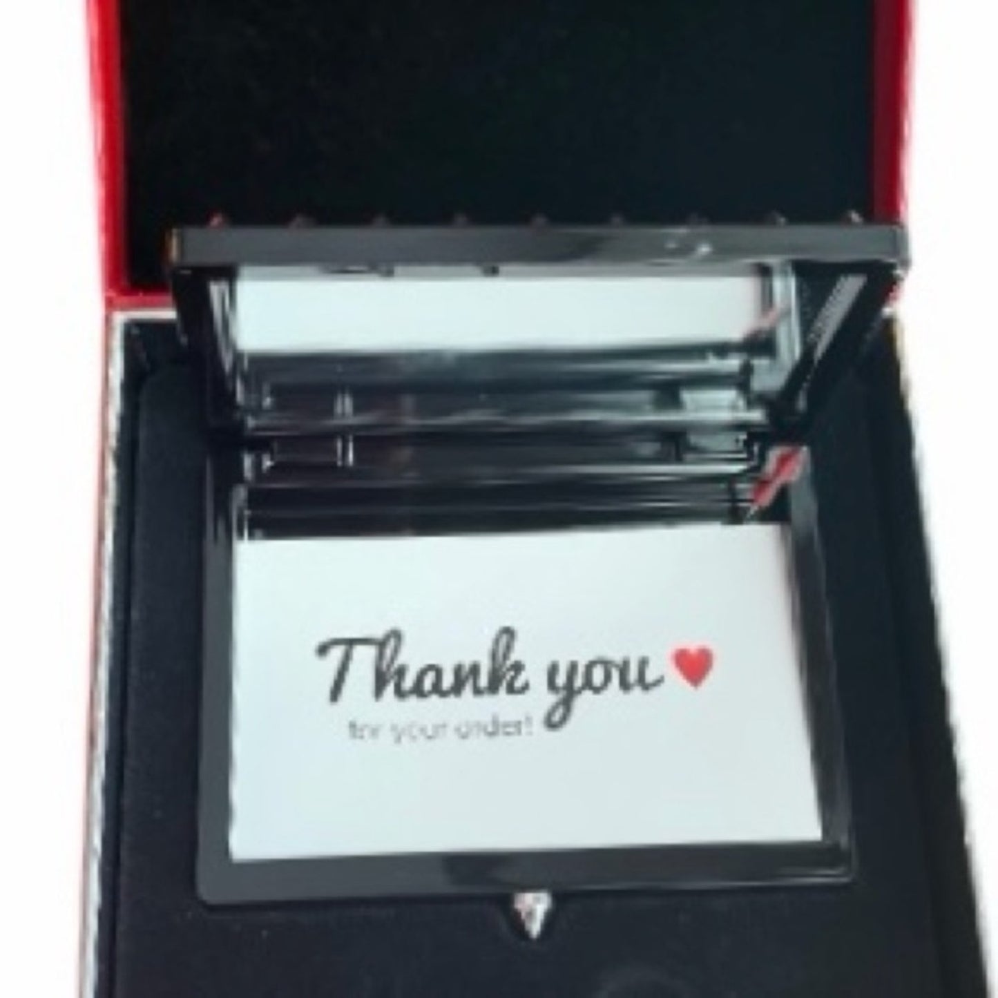 Christian Louboutin Black  & Silver Studded Case NWB & Key NWB