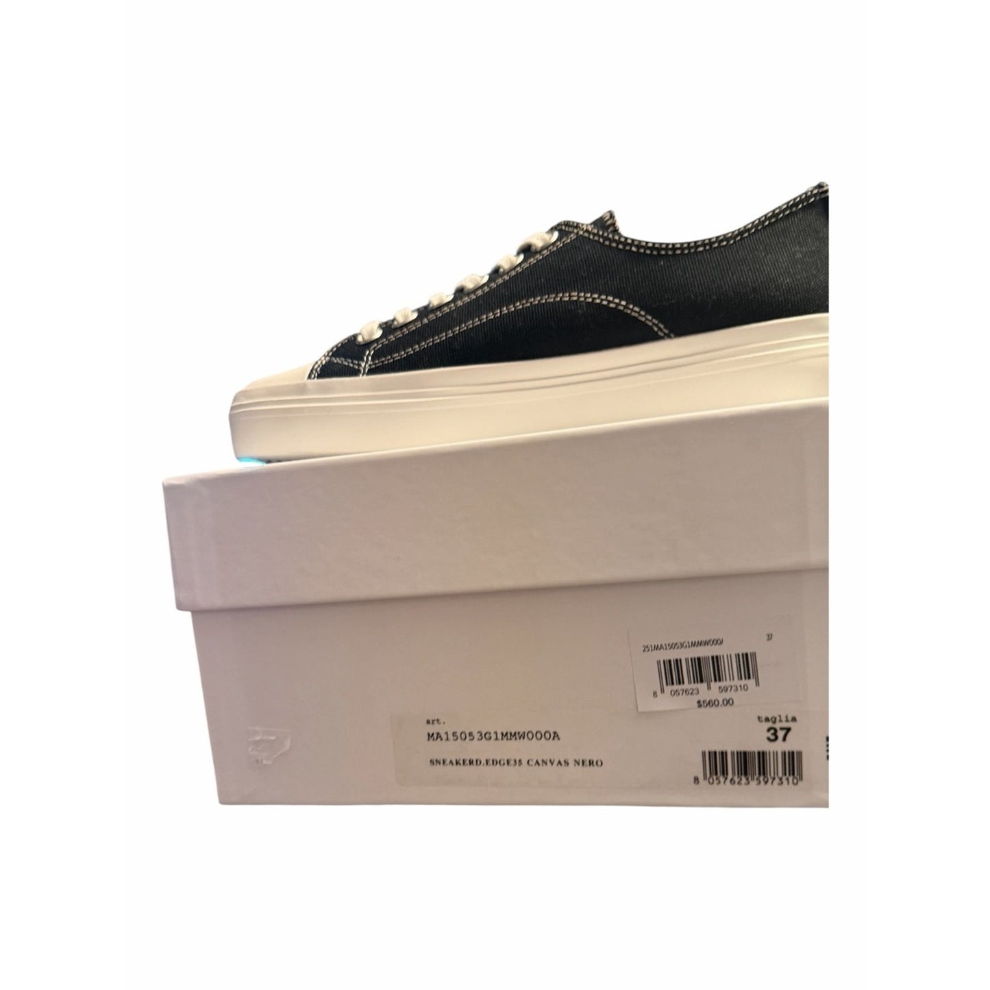 Moschino Couture Milano Platform Sneakers Black Canvas Low Top NIB $560 Size 37