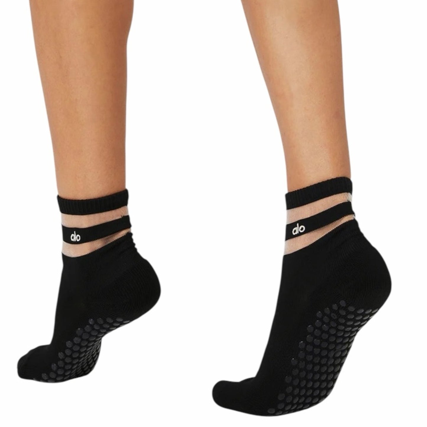 ALO Yoga Black Women's Pulse Grip Athletic Socks Size S/M New