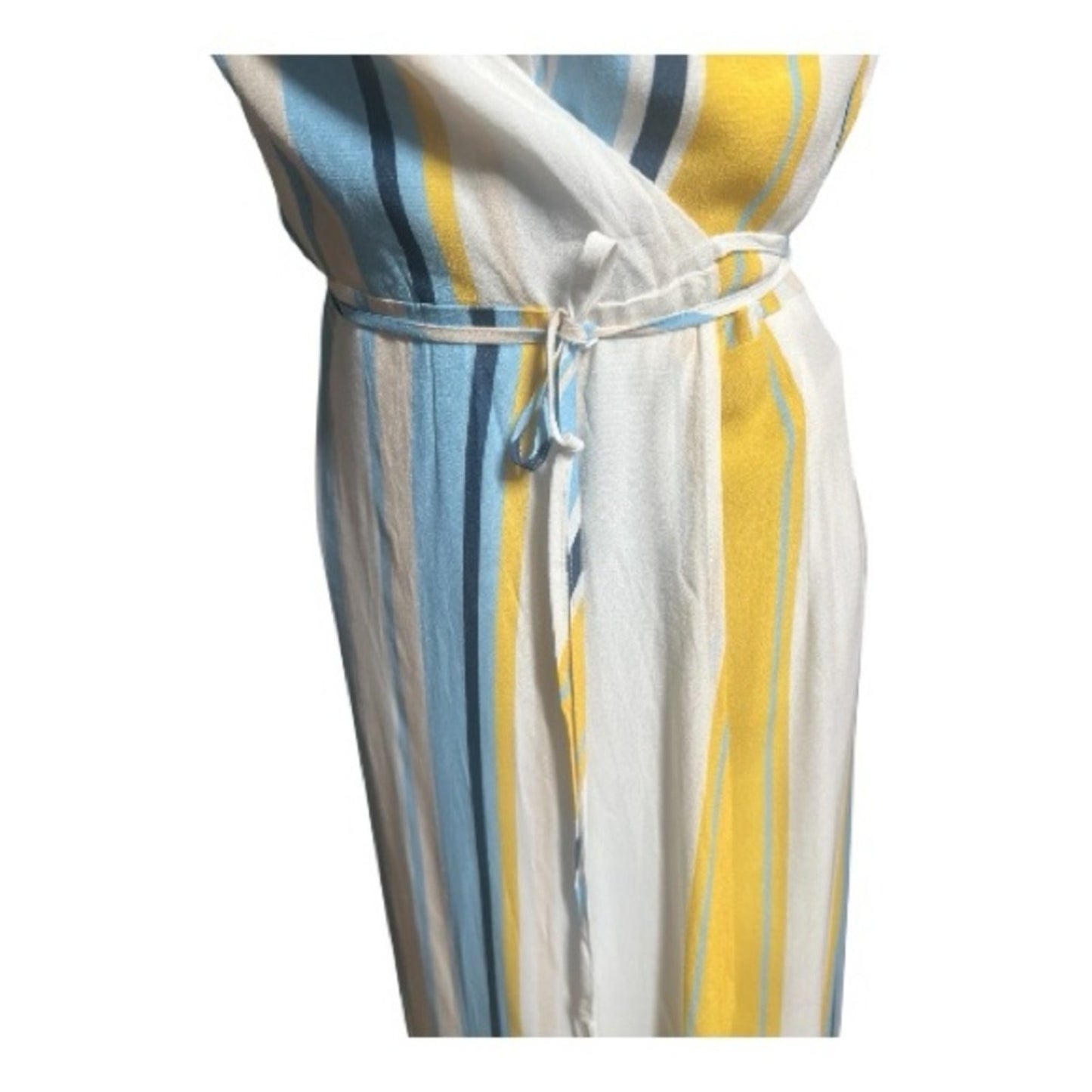 Anthropologie Rush Hour Maxi Wrap Dress Multi Color Stripe Women's Large NWT