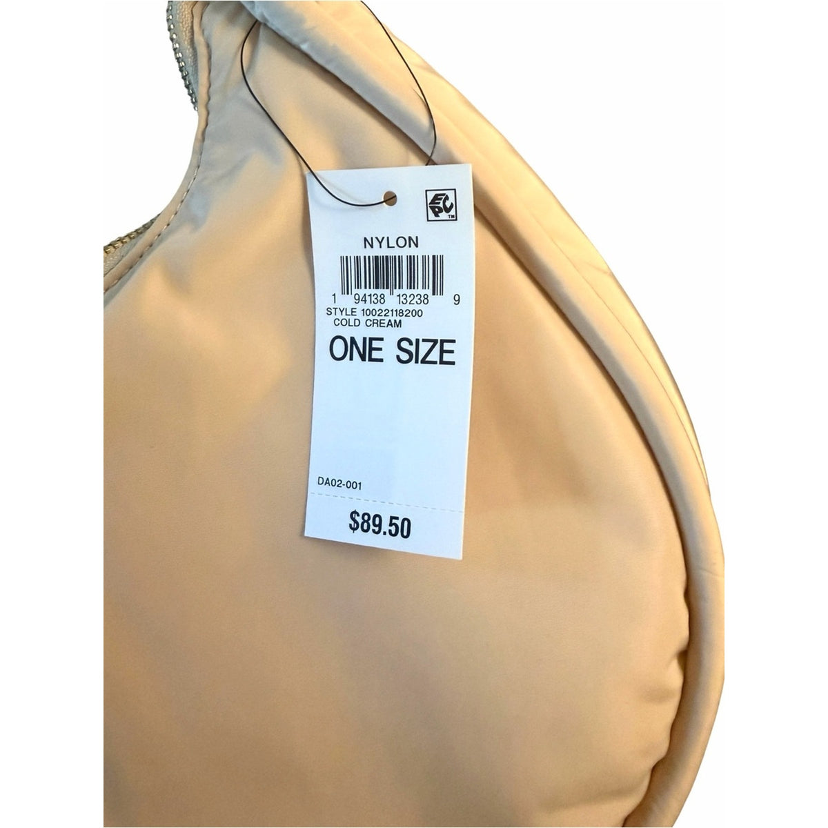 Nylon Puffer Bag -Hobo- Crescent Shoulder Bag Cold Cream NWT