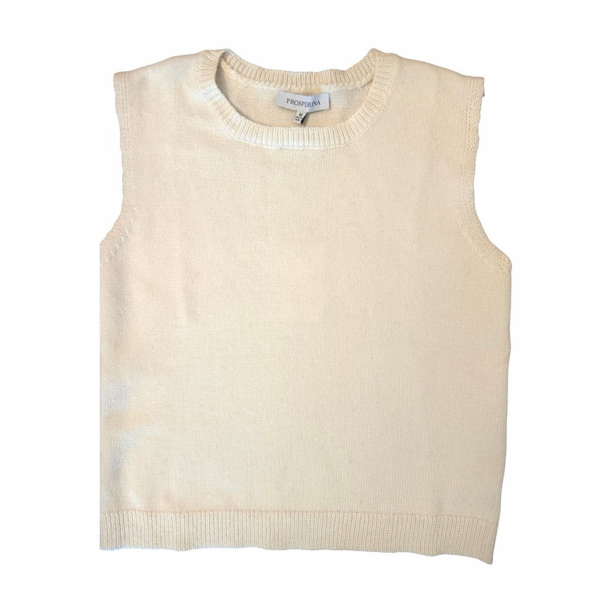 Prosperina Lila Ivory Knit Women’s Sweater Tank Vest Medium NWT
