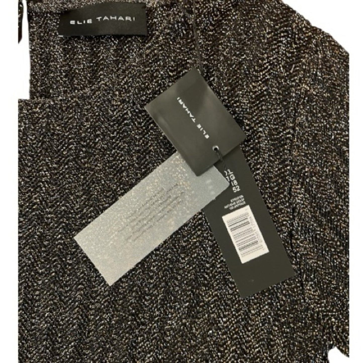 Elie Tahari Black and Gold Knit Dress Women's XL NWT