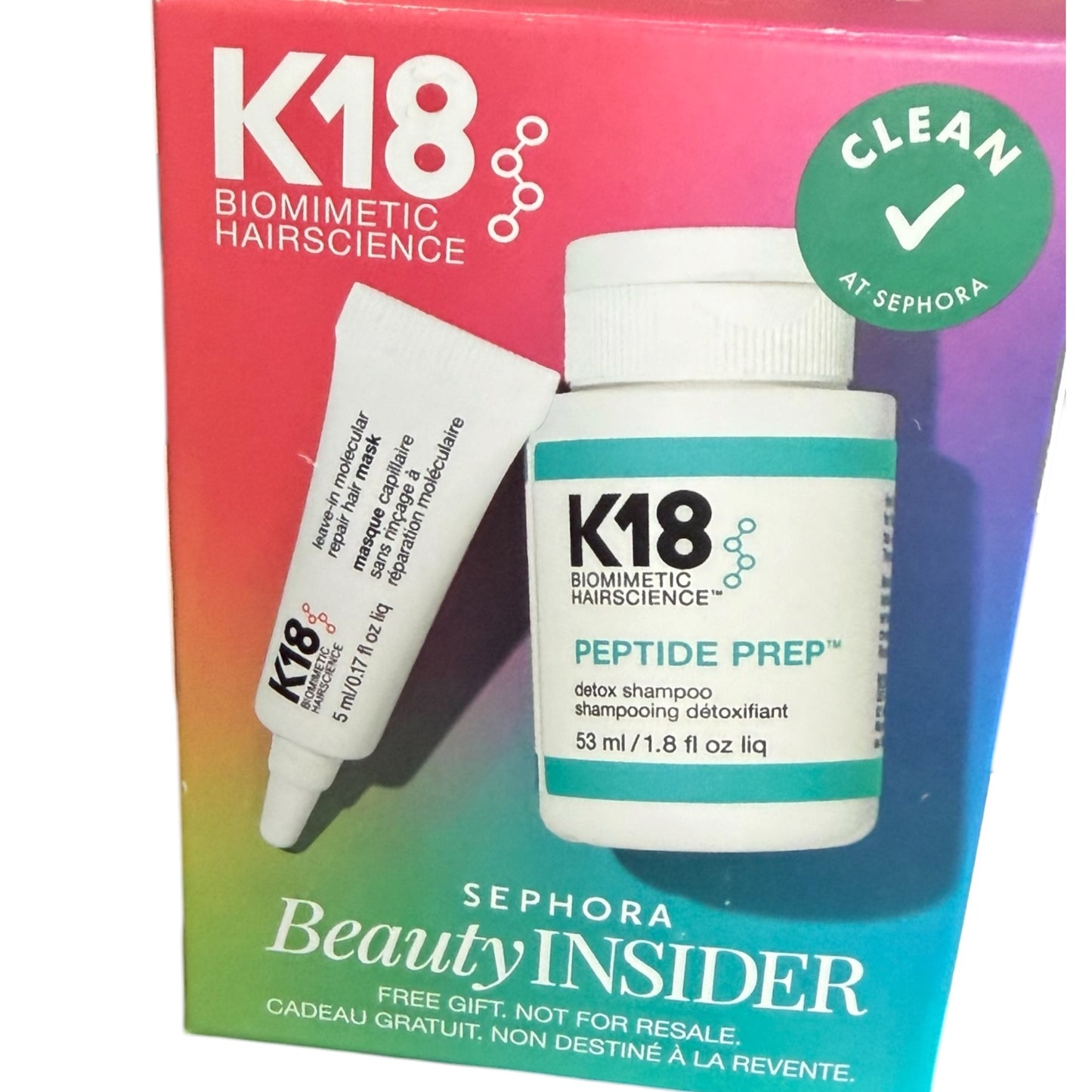 K18 Hair Repair Travel Set | Peptide Prep Detox Shampoo + Molecular Mask Duo