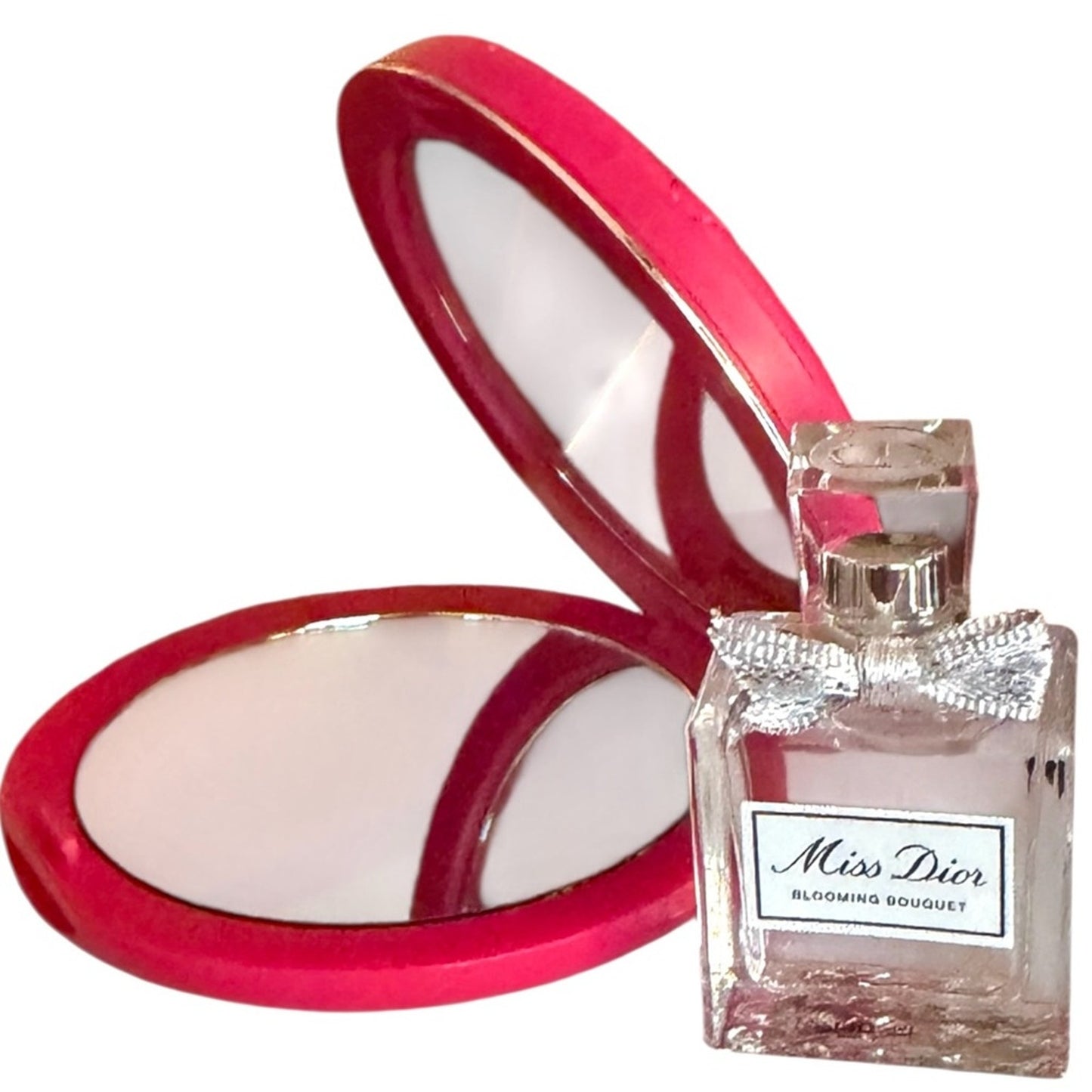 Dior Pink Quilted CD Compact Mirror + Miss Dior Blooming Bouquet 5ml Gift  NIB