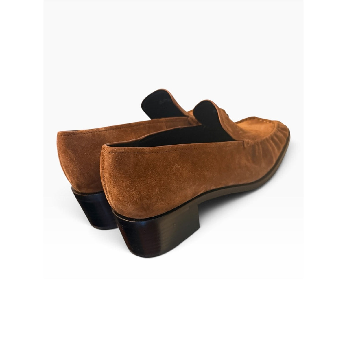 Vince Larose Suede Heeled Loafers Elm Wood Brown Women’s Size 10 NIB