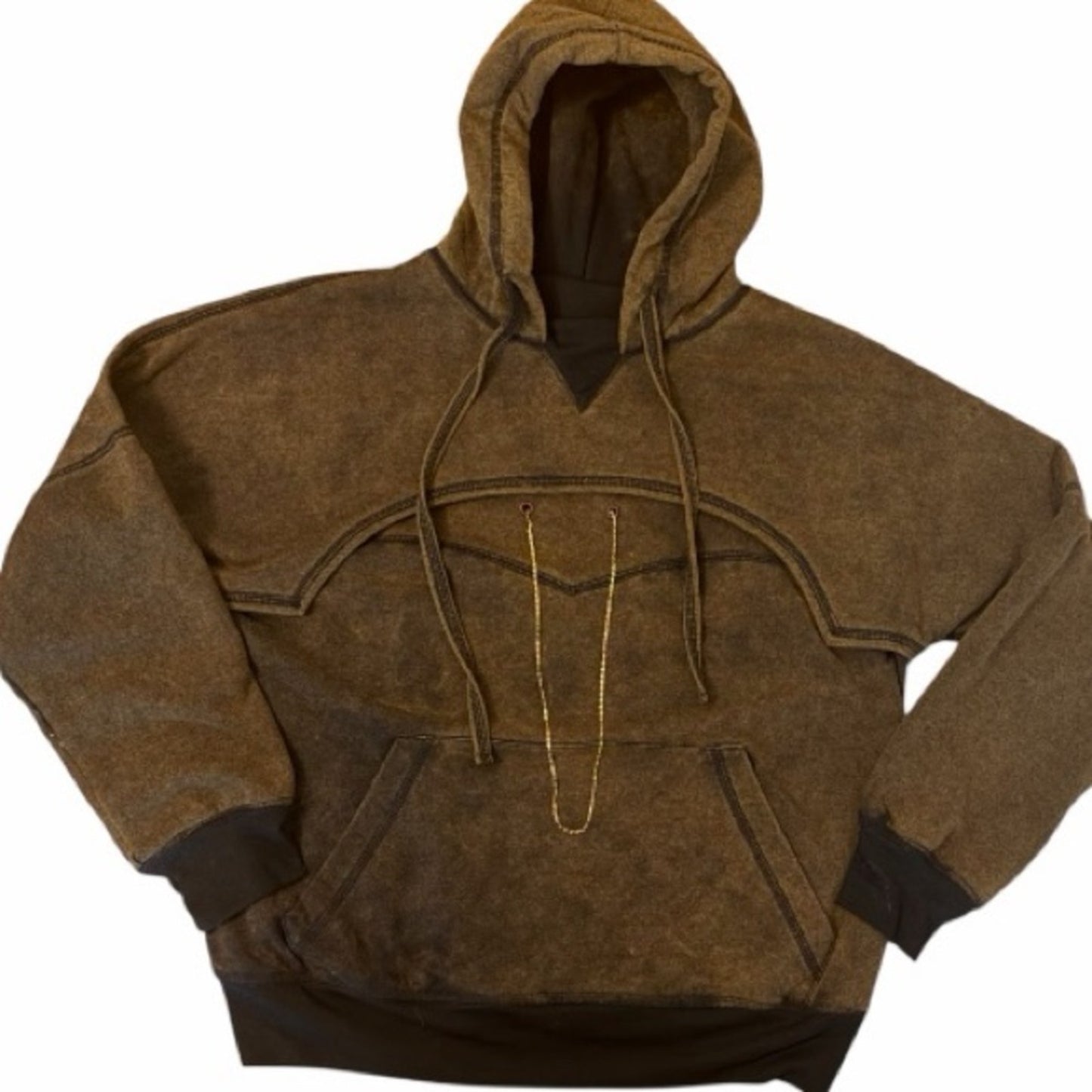 BARRAGAN DESIGNER STREETWEAR Chain Hoodie - Brown Tie-Dye - Size XL Gender Neutral