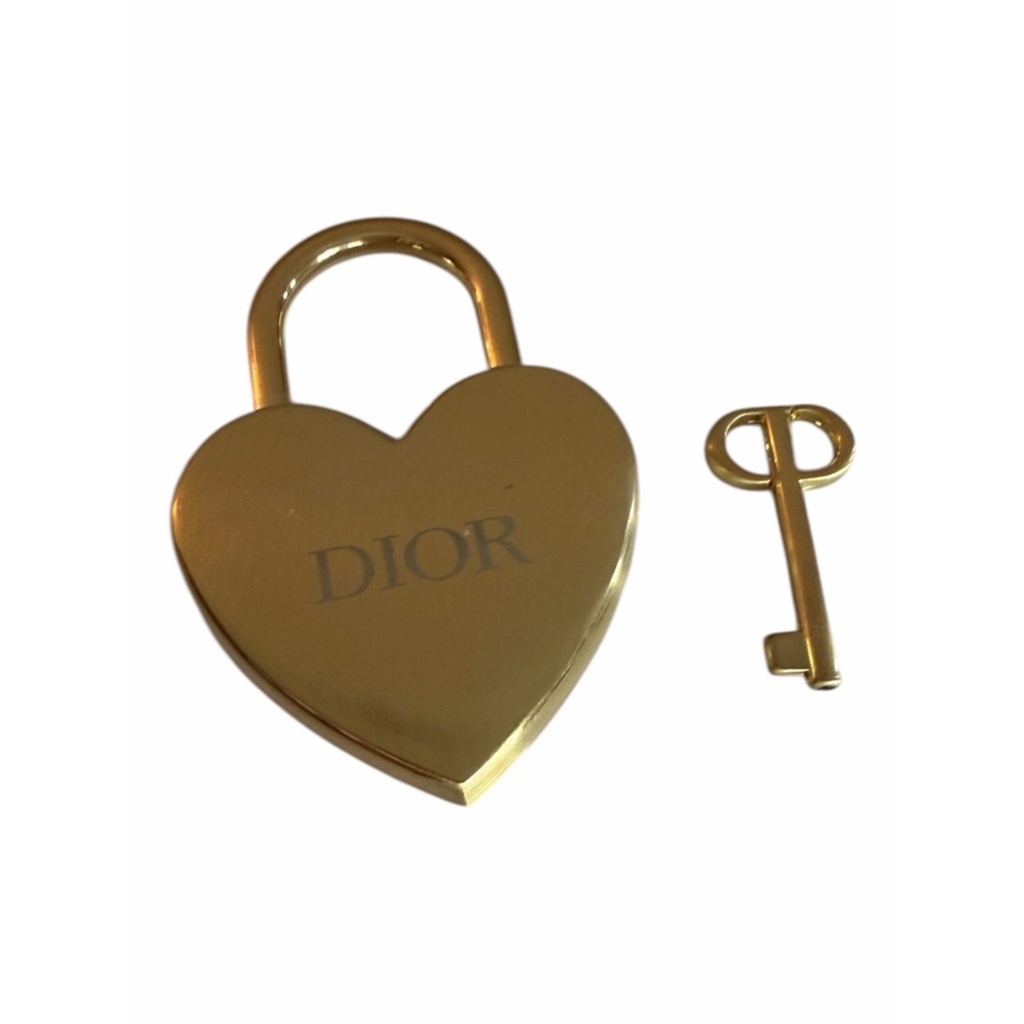 Christian Dior Heart Lock & Key Collectible Gold Tone Rare w Original Box