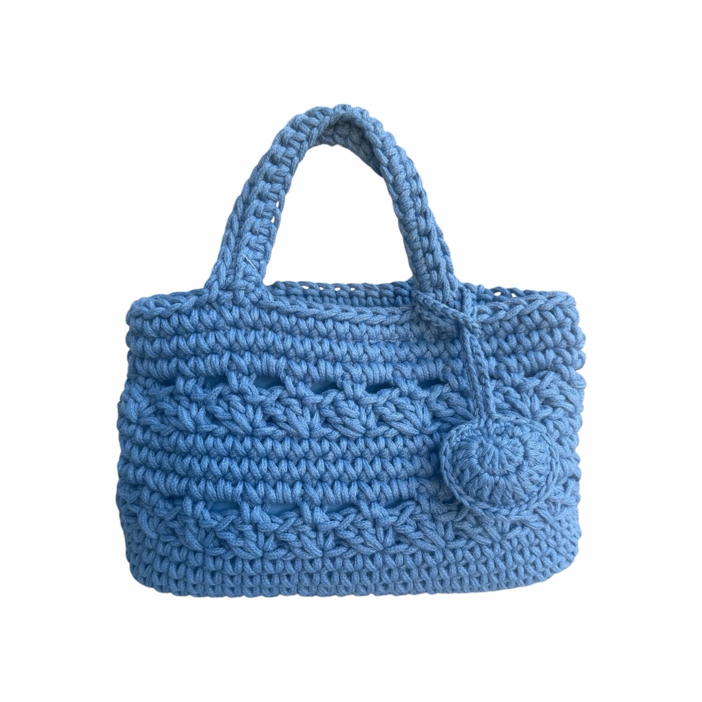 NWT A Coastal Chic On 34th Blue Crochet Tote Bag W/ Charm