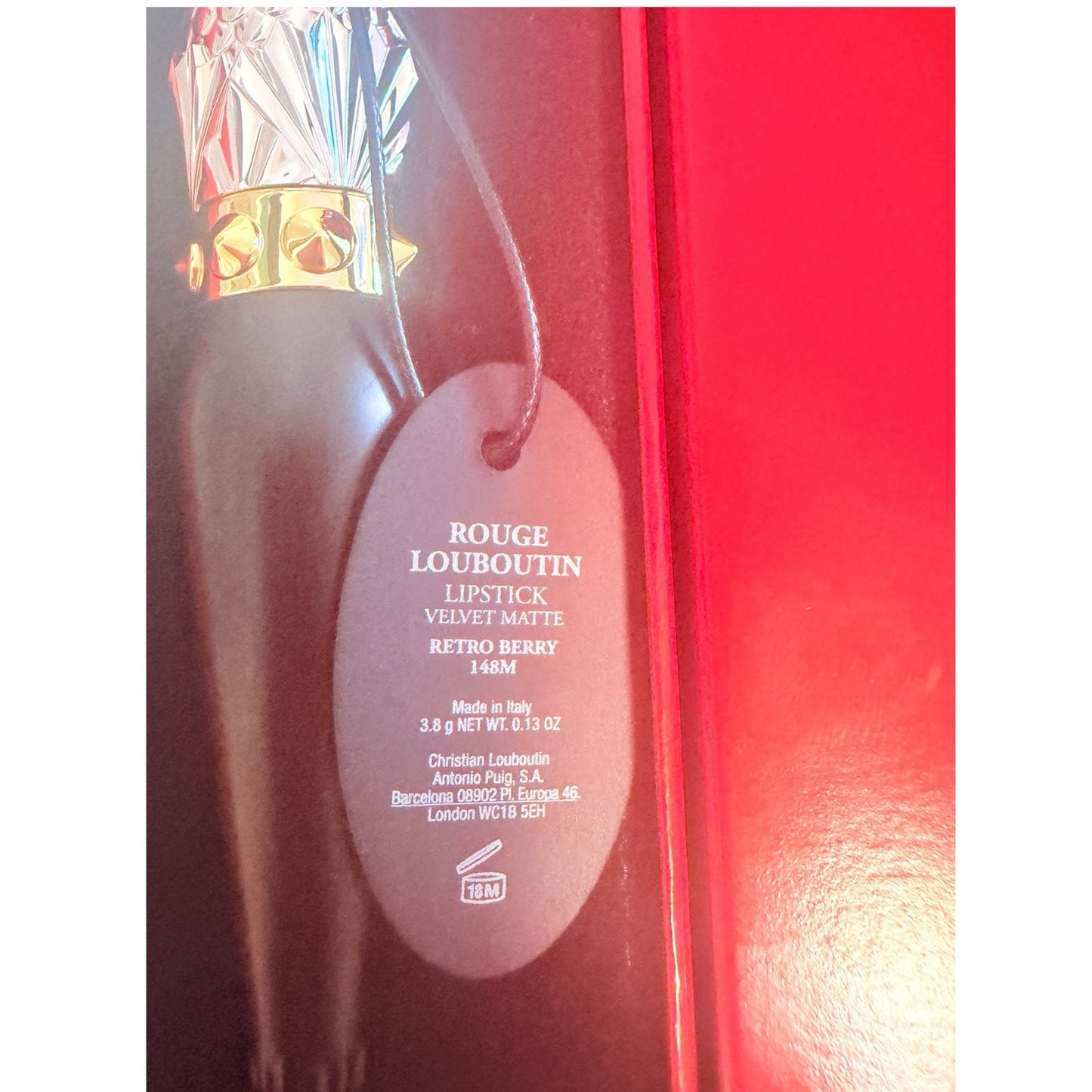 Christian Louboutin Limited Edition Refillable Lipstick Case and Lipstick Matte Retro Berry #148M