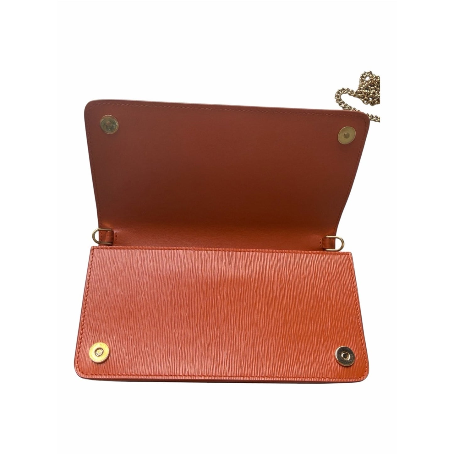 PRADA Vitello Move Papaya Wallet on Chain Crossbody Bag WOC w Dust Bag & Cards