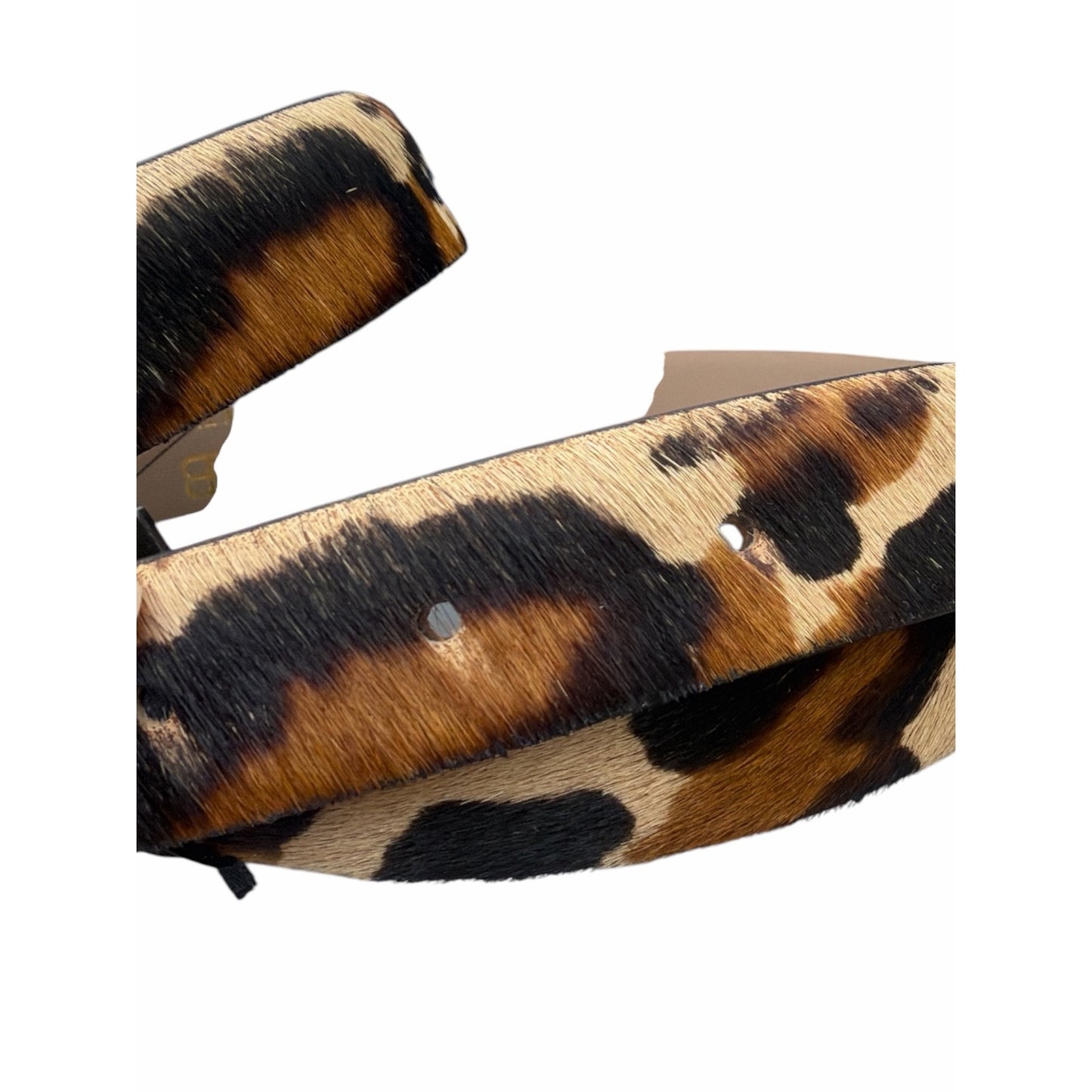 B-Low The Belt Kad Leopard Calf Hair Hip Belt XL NWT Made in Italy Gold Hardware