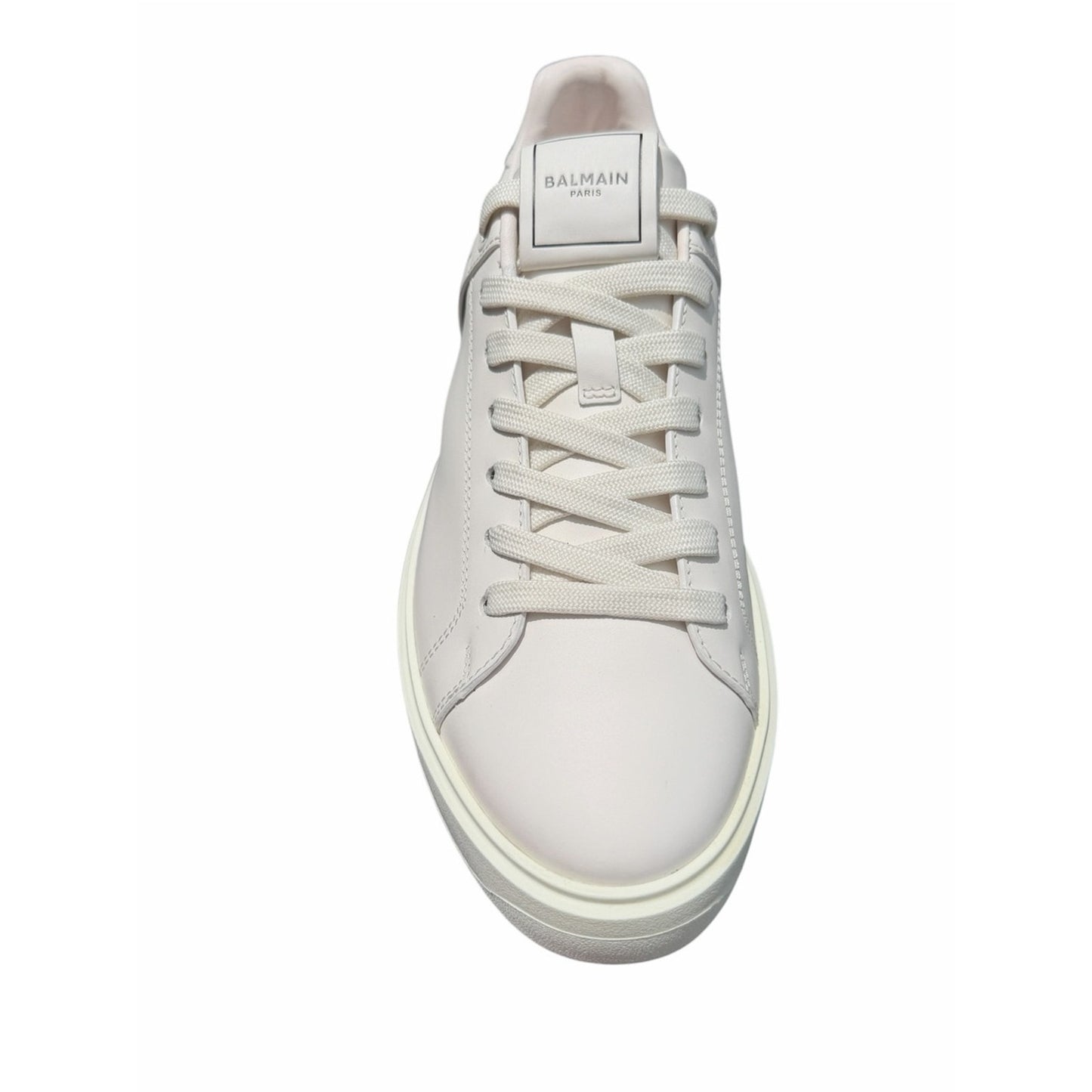 Balmain Paris B-Court White Leather Platform Sneakers EU 40 US 10 NIB