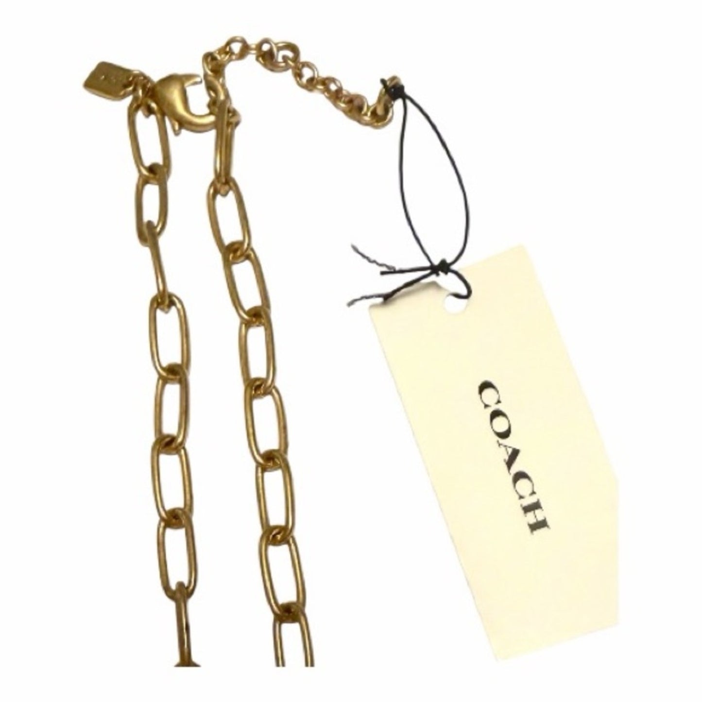 Coach Gold Tone Chain Necklace w/ Handbag Charm & Extender – NWT