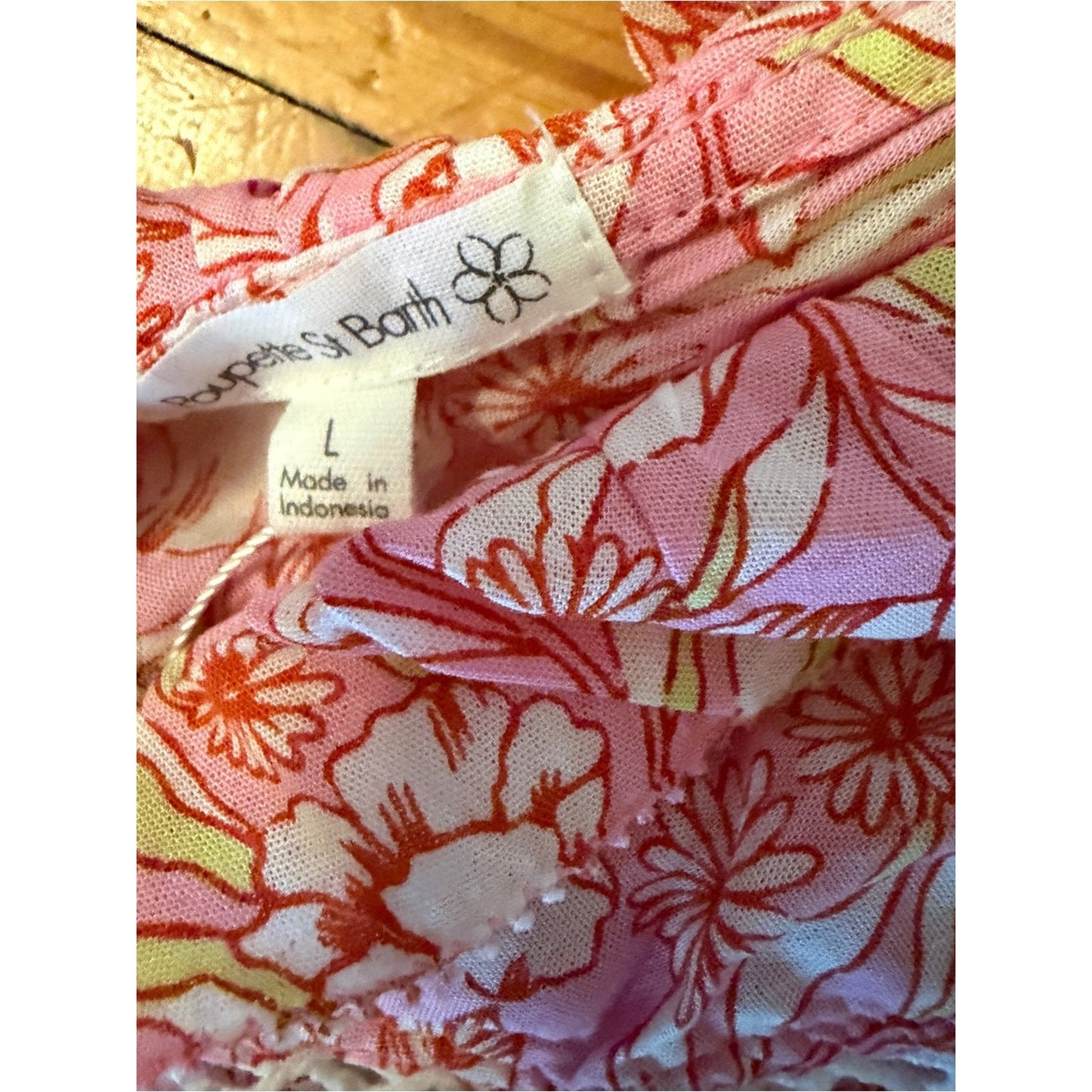 Poupette St. Barth Bruna V Mini Dress – Pink Garland Flowers – Size Large