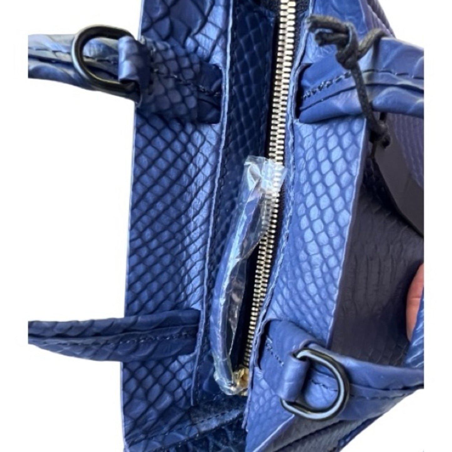 AMPERSAND Blue Python Mini Tote / Micro Crossbody Bag 
NWT