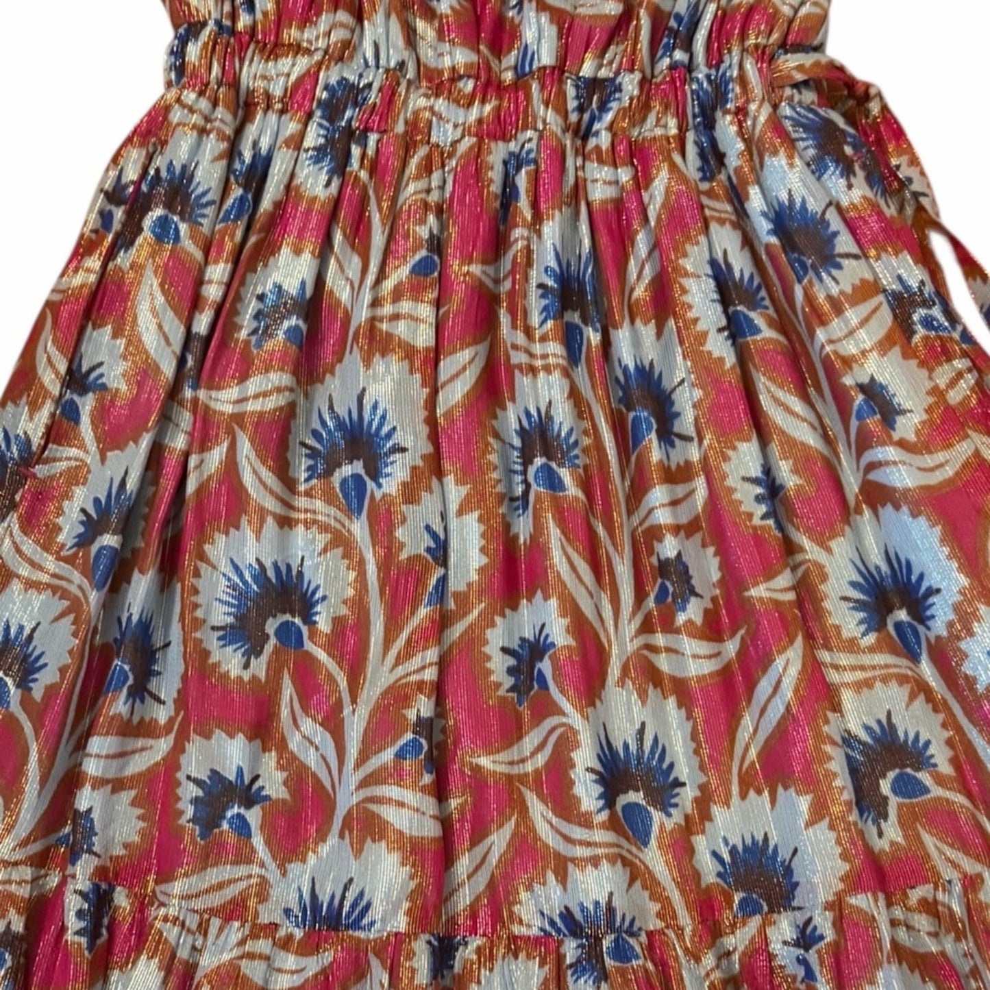 Omika Metallic Floral Midi Maxi Dress NWT Anthropologie Boho Small