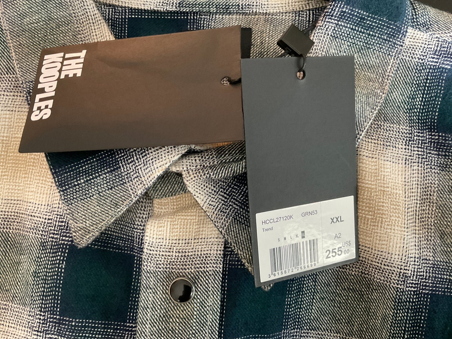 Ther Kooples Plaid Unisex Button Up Men’s size XXL