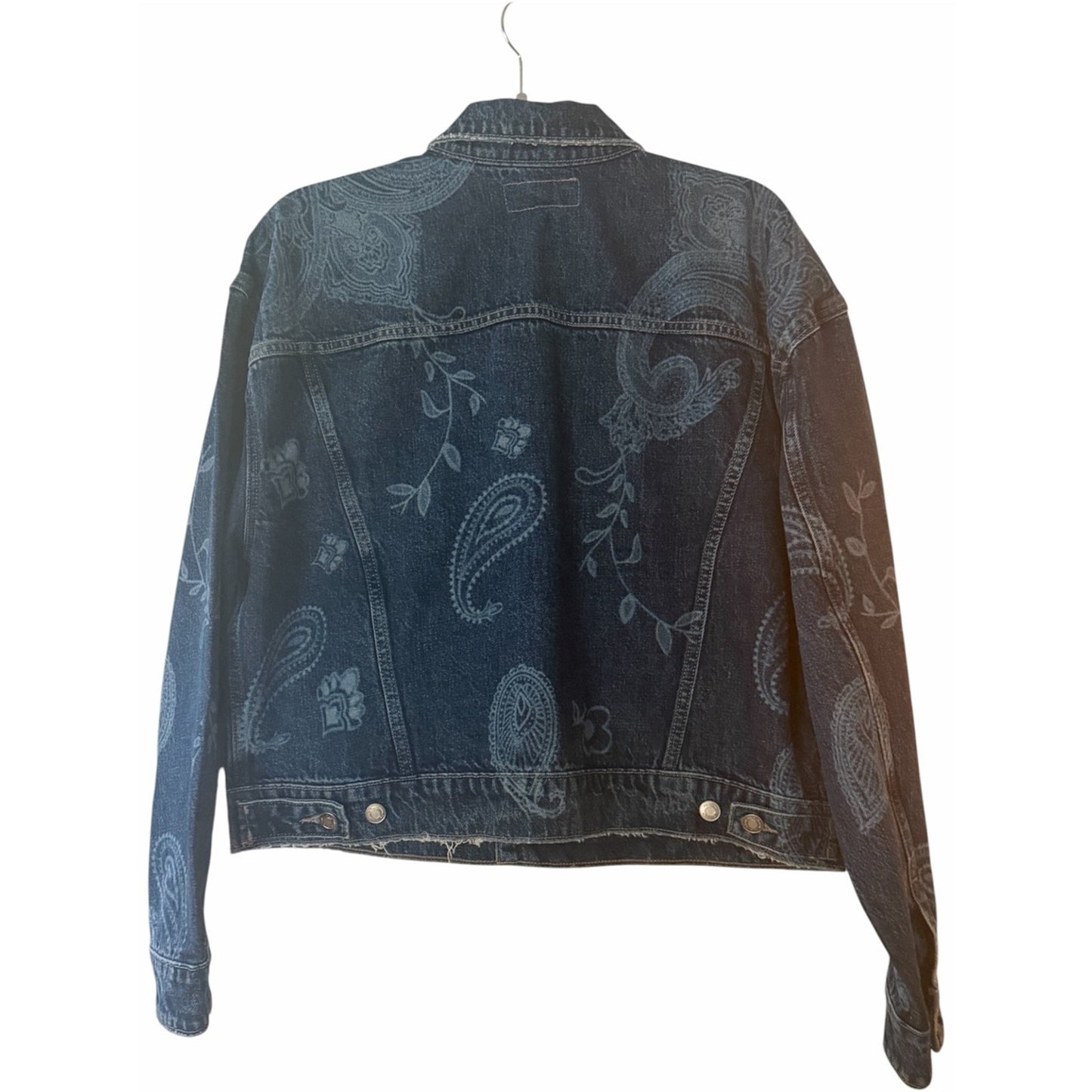HUDSON Paisley Print Boyfriend Trucker Denim Jacket NWT Medium