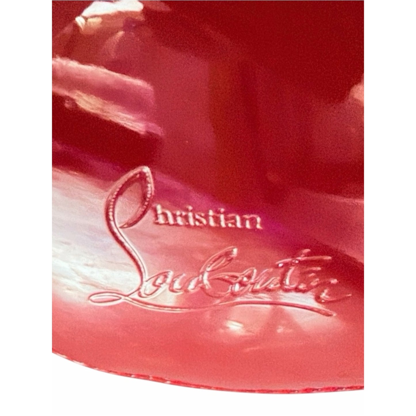 NEW Christian Louboutin Patent Red Keychain & Compact Holder Bag Charm