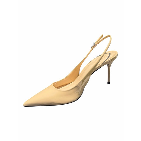 Schutz Paola Slingback Pumps Nude Patent Leather Pointed Toe Heels 10 NIB