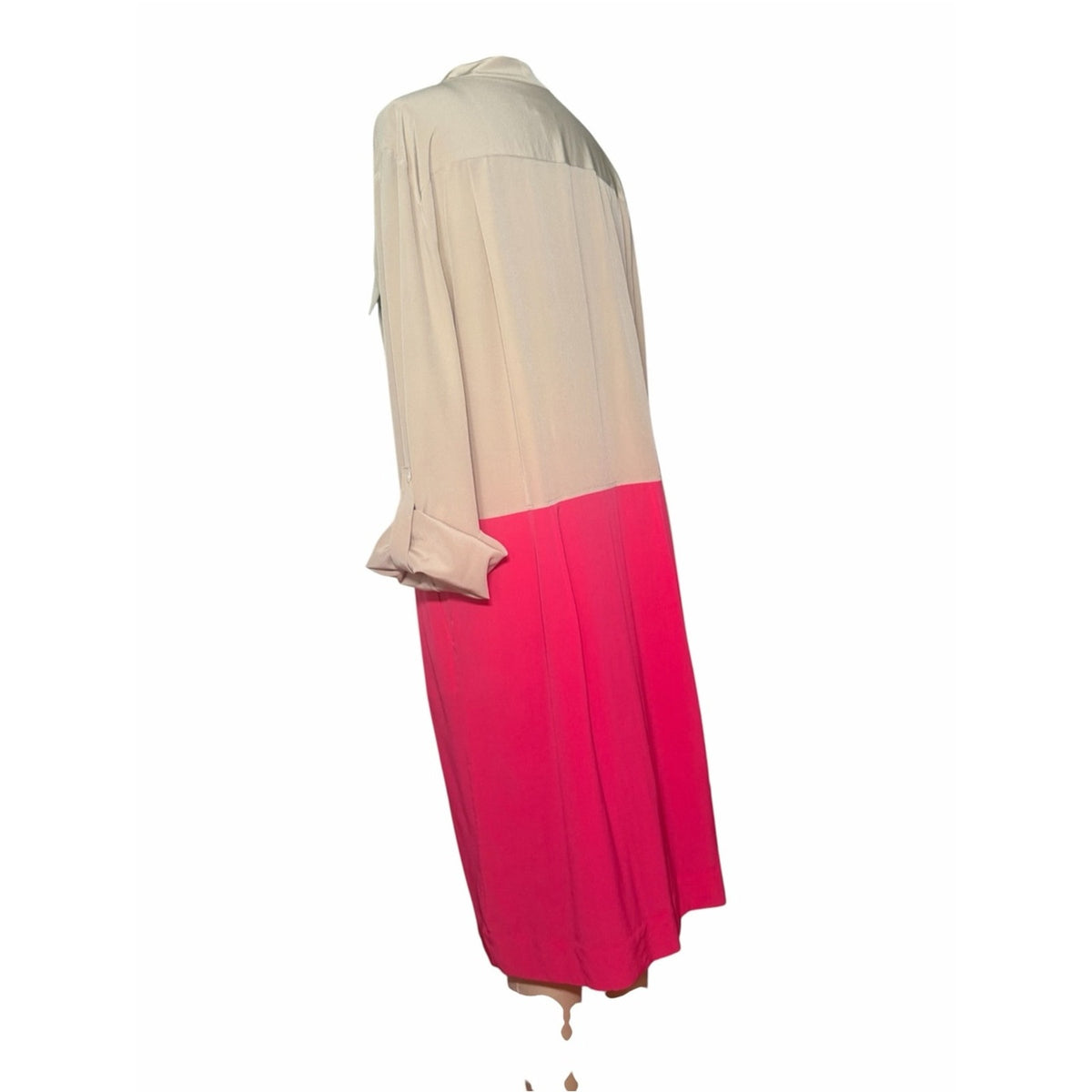 Per Se by Carlisle Street Fair 100% Silk Colorblock Shirt Dress Size 12 NWT