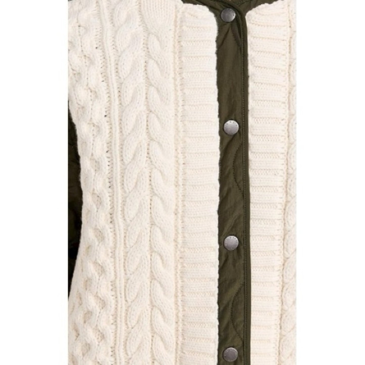 NWT Rag & Bone Winnie Mixed Media Jacket - Cream & Olive Woman’s size Med