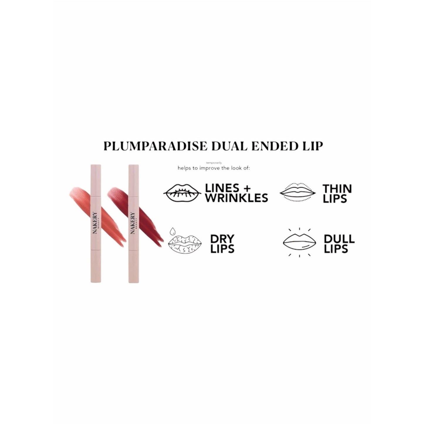 Nakery Beauty PLUMParadise Lip Peptide Bundle 3PC NIB Plumping Lip Care