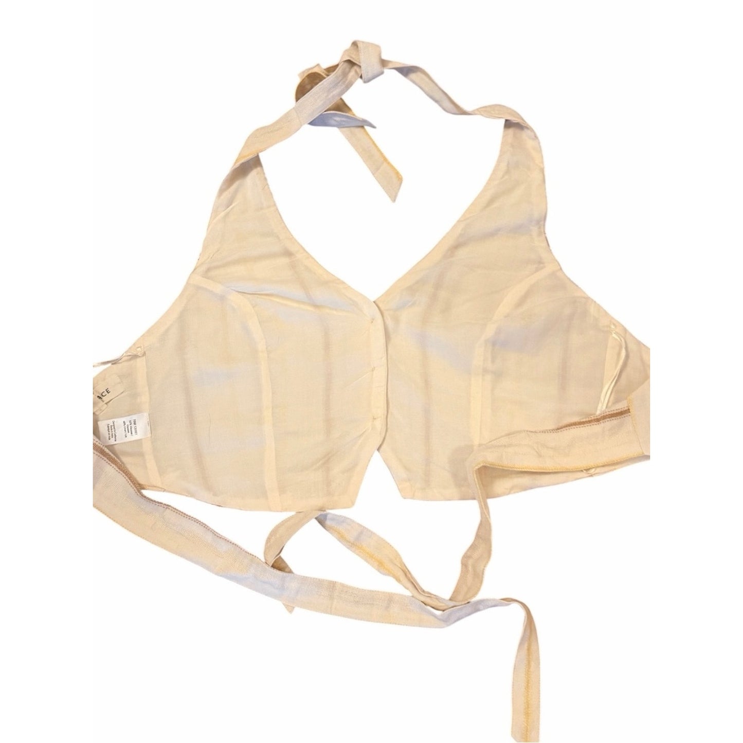 L*Space Beach House Vest NWT Medium Backless Halter Linen Blend Tie Crop Top