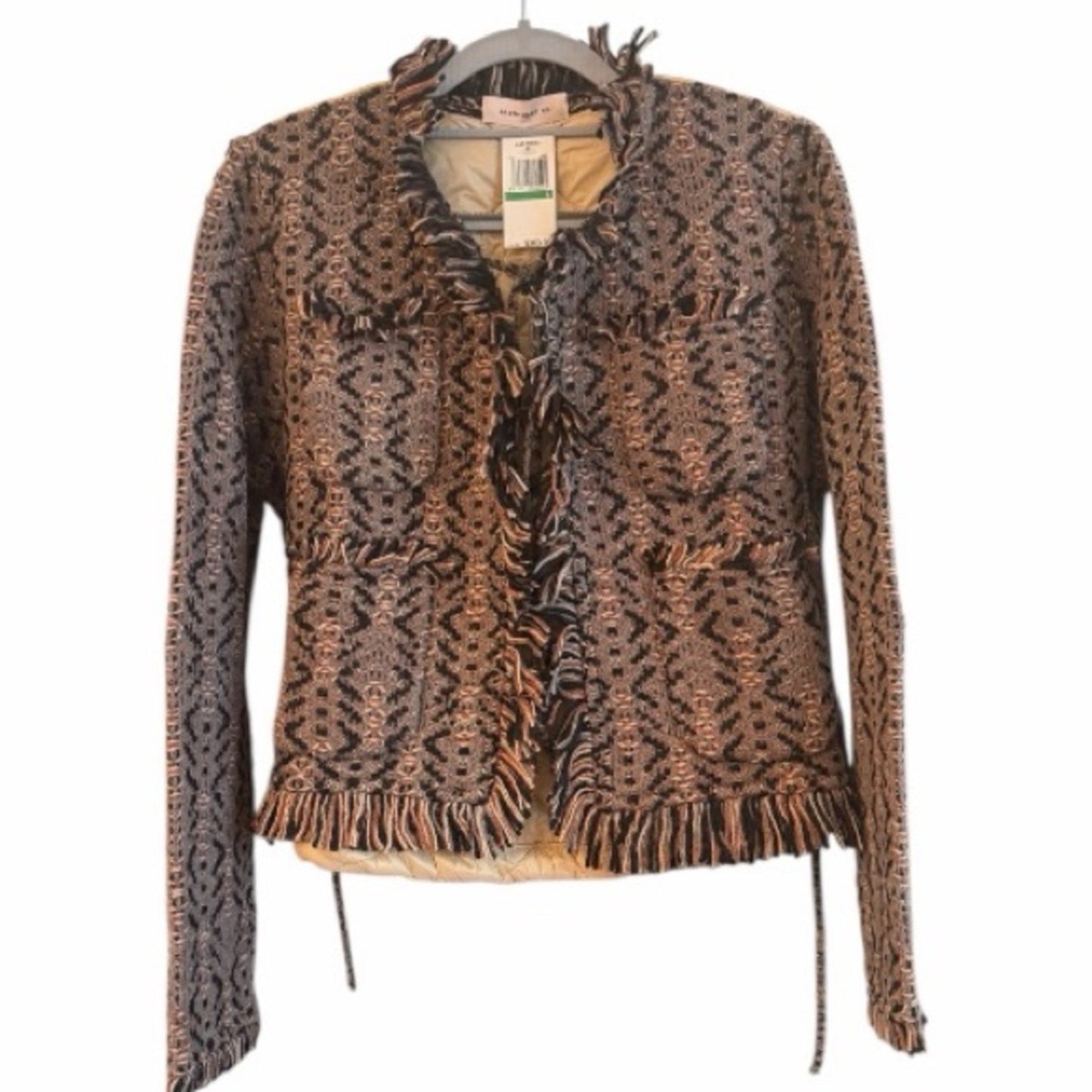 Aldo Martins Textured Knit Bomber Jacket Quilted Back Size L Anthropologie NWT