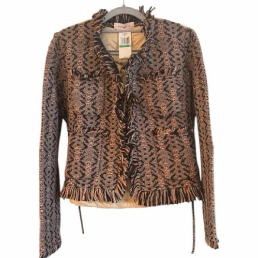 Aldo Martins Textured Knit Bomber Jacket Quilted Back Size L Anthropologie NWT