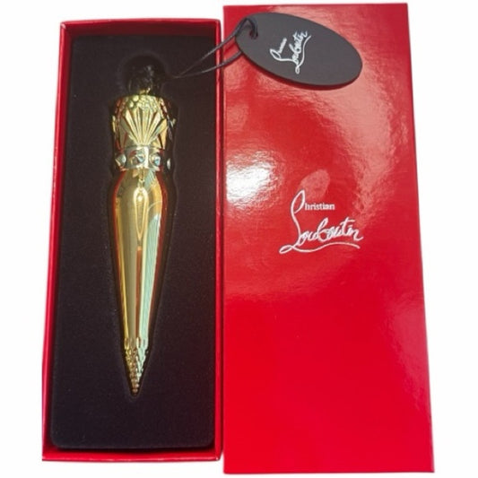 Christian Louboutin Rouge Lipstick “Silky Satin 001” In The Refillable Collector Gold Case NIB