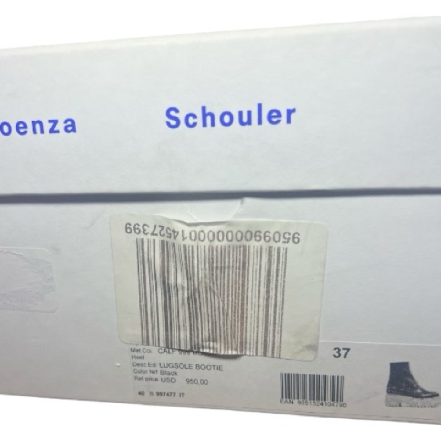 Proenza Schouler Black Lug Sole Leather Ankle Size 7 Boots NIB