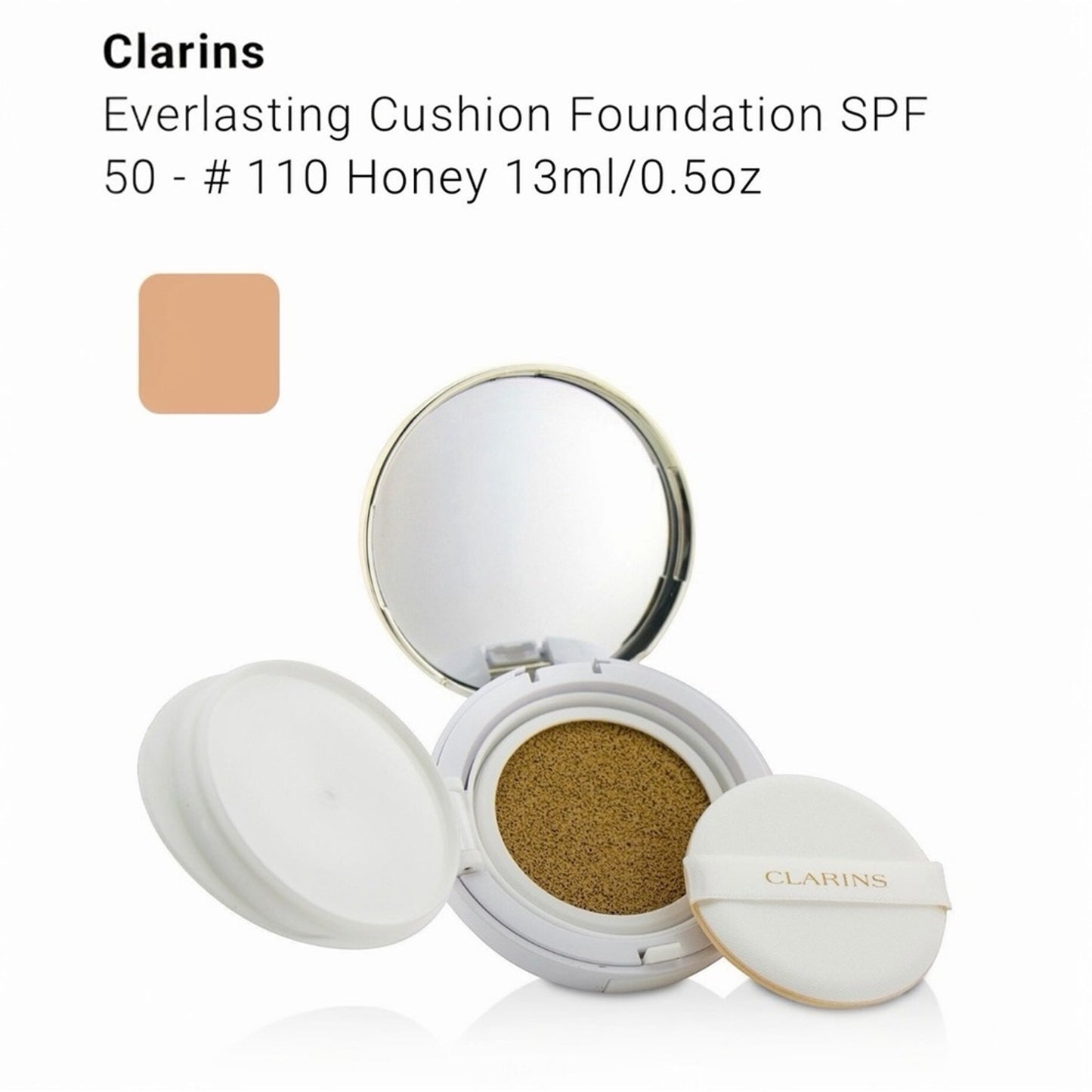 Clarins Everlasting Cushion Foundation SPF 50 110 Honey Full Size NIB