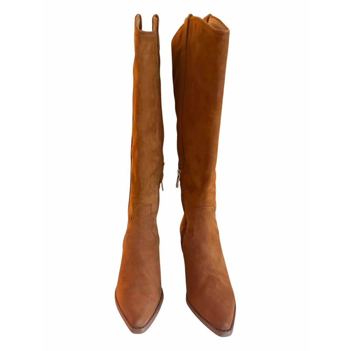 Sam Edelman Women’s Wyatt Brown Suede Wide Calf Knee High Western Boots 6.5 NIB