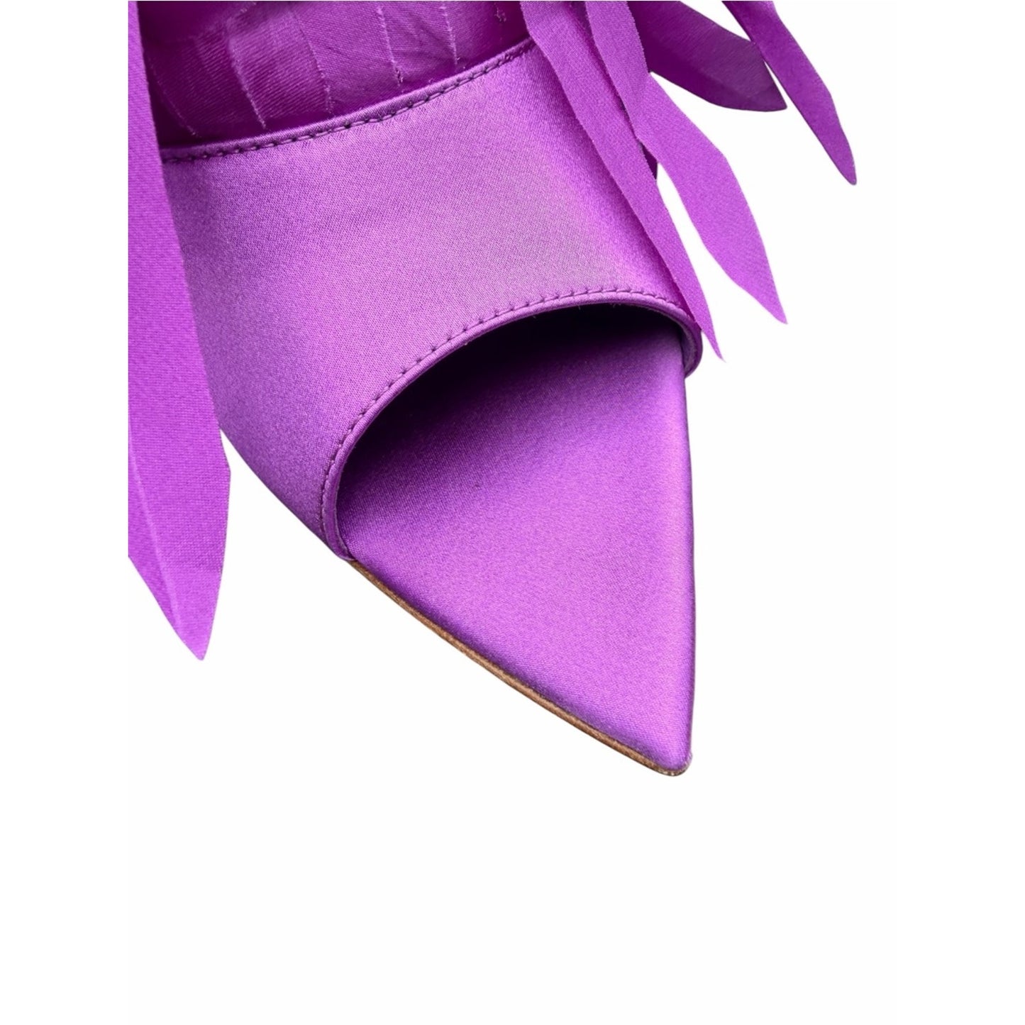 Gianvito Rossi Daniah Orchid Floral Satin Mules Size 39 NIB