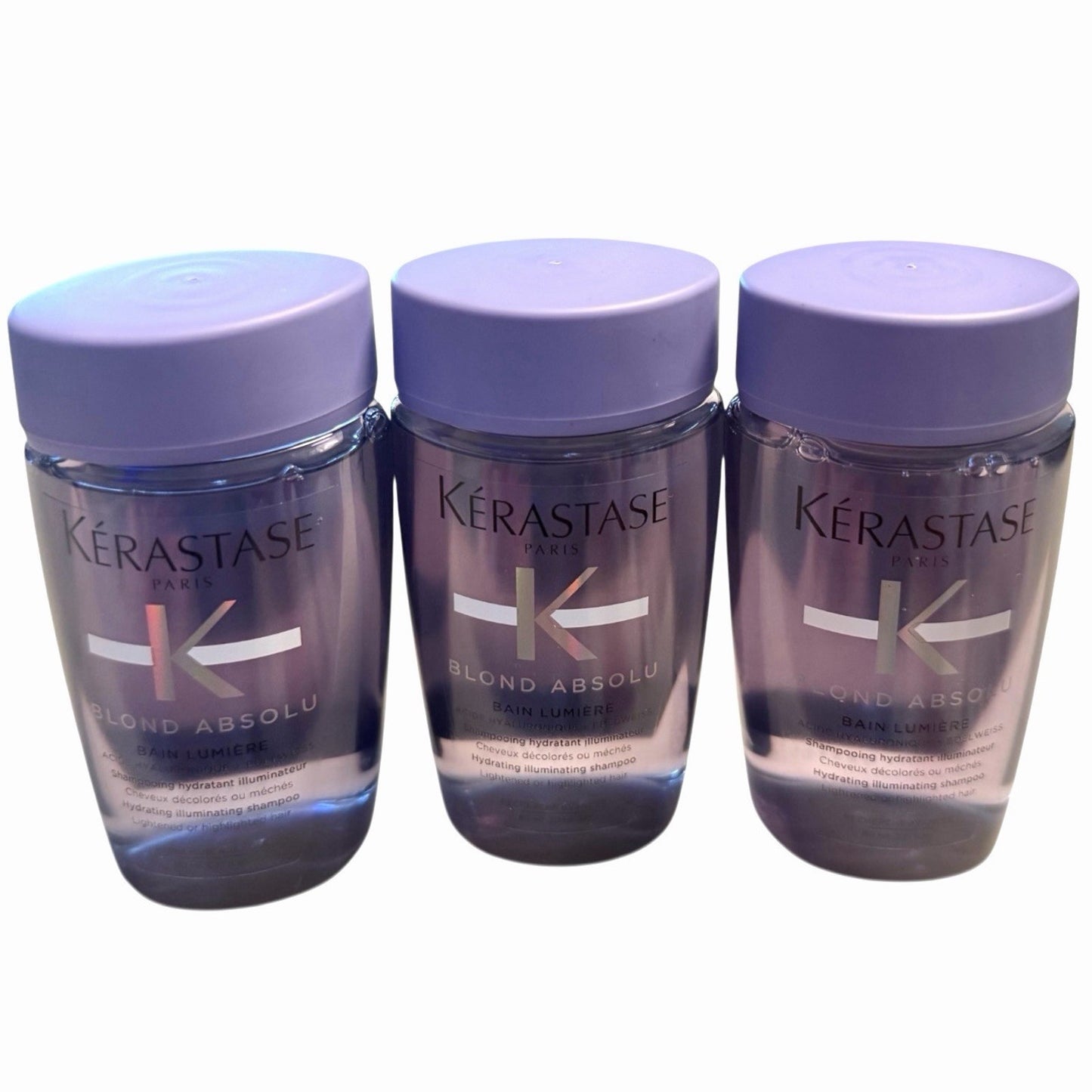 Lot of 3 Kerastase Blond Absolu Bain Lumiere Shampoo 80ml Travel Size Brand New