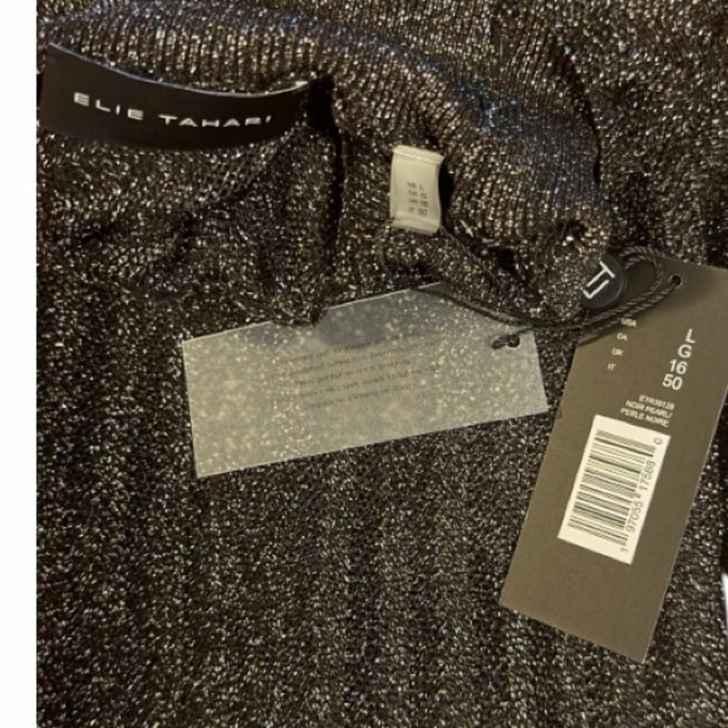 Elie Tahari Black Sparkle Turtleneck Sweater Size L  NWT