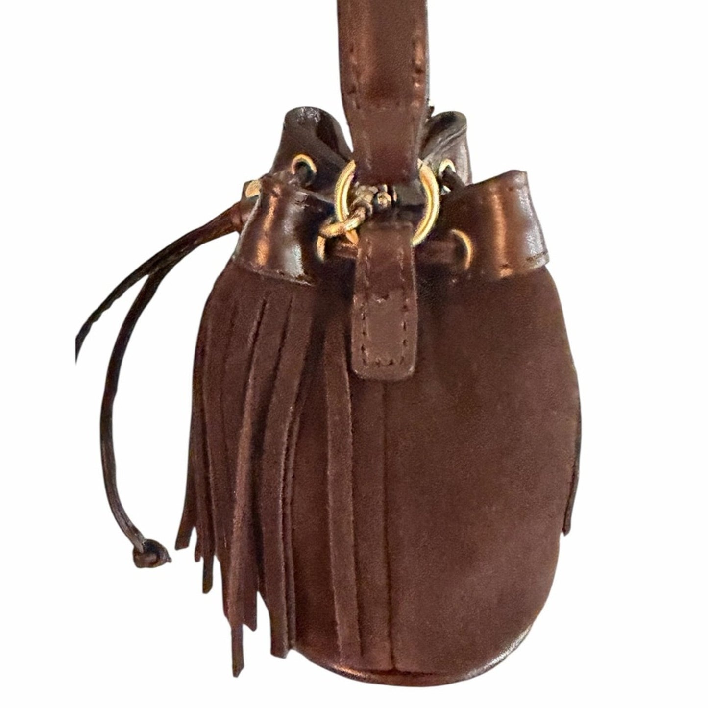Patricia Nash Mini Elisa Fringe Bucket Bag NWT | Coastal Cowgirl Brown Leather