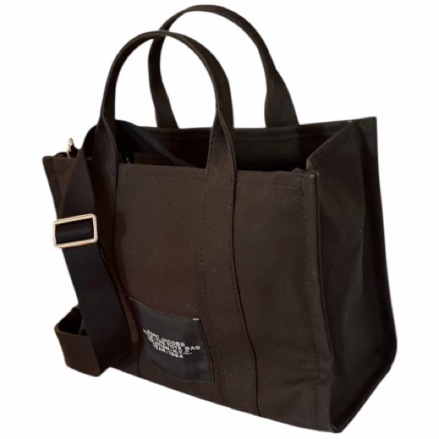 Marc Jacobs The Tote Bag "Medium" Black Canvas Crossbody Tote NWT
