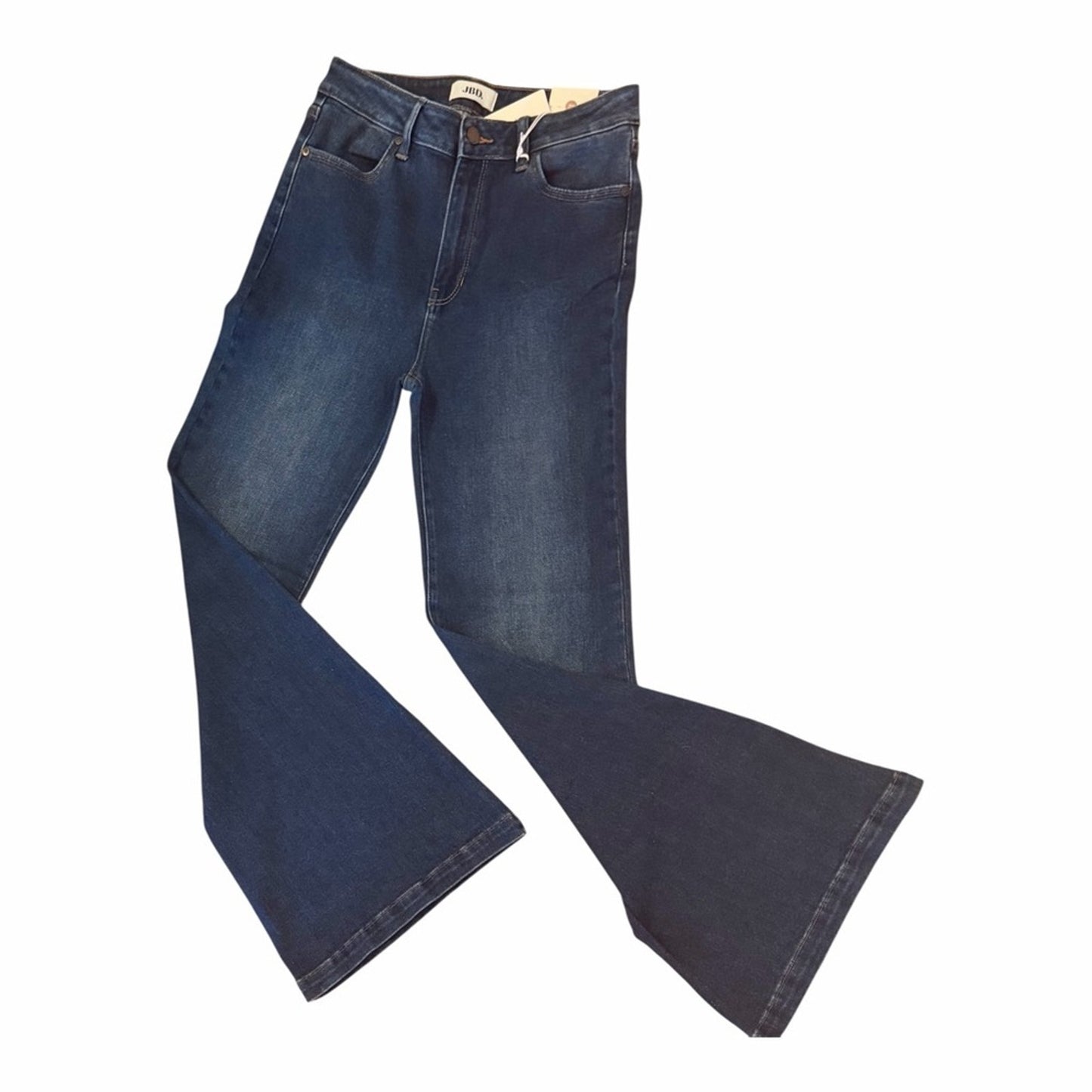 JBD Just Black Denim Size 29 High Rise Flare Jeans Dark Wash Stretch Boho 70s