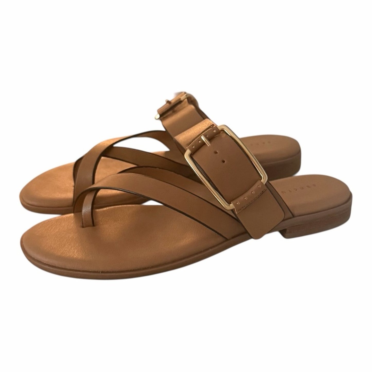 Sanctuary Lion Spring Sandals Size 8 NIB Tan Leather Minimalist Summer Slide