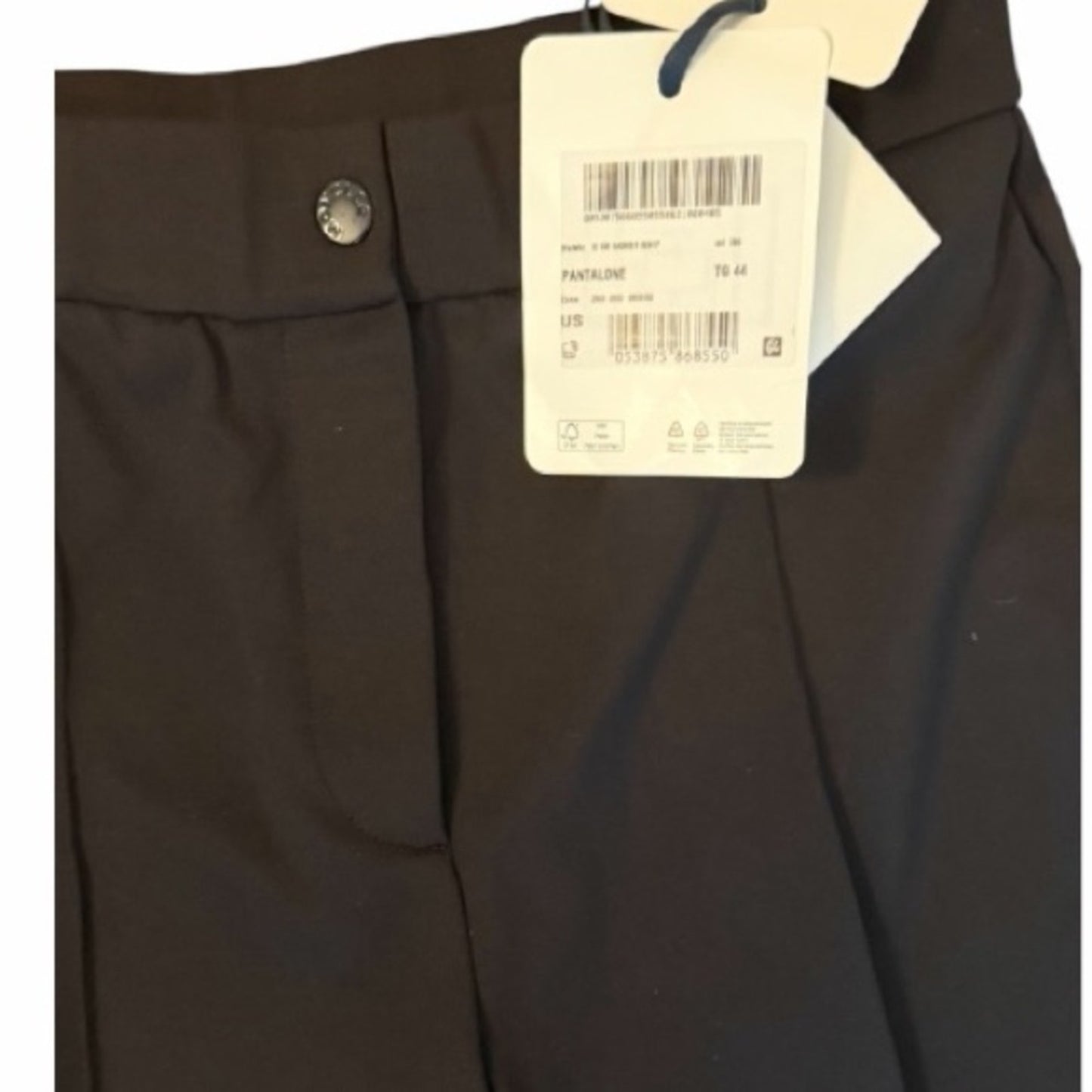 Moncler Stretch Tailored Trousers Black IT 44 Women’s Slim Straight Leg US 8-10