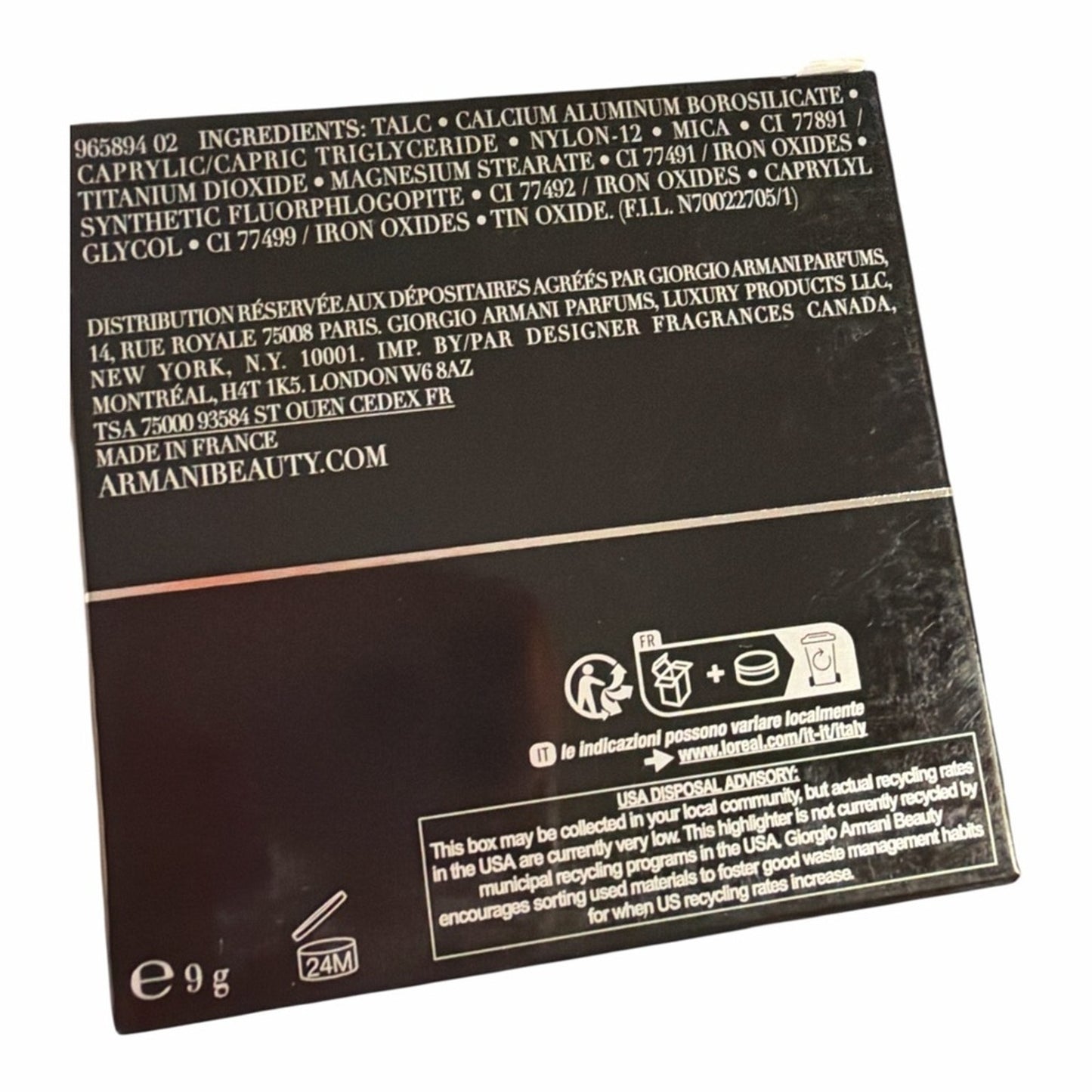 Golden Glow Giorgio Armani Luminous Silk Highlighter 9g NIB