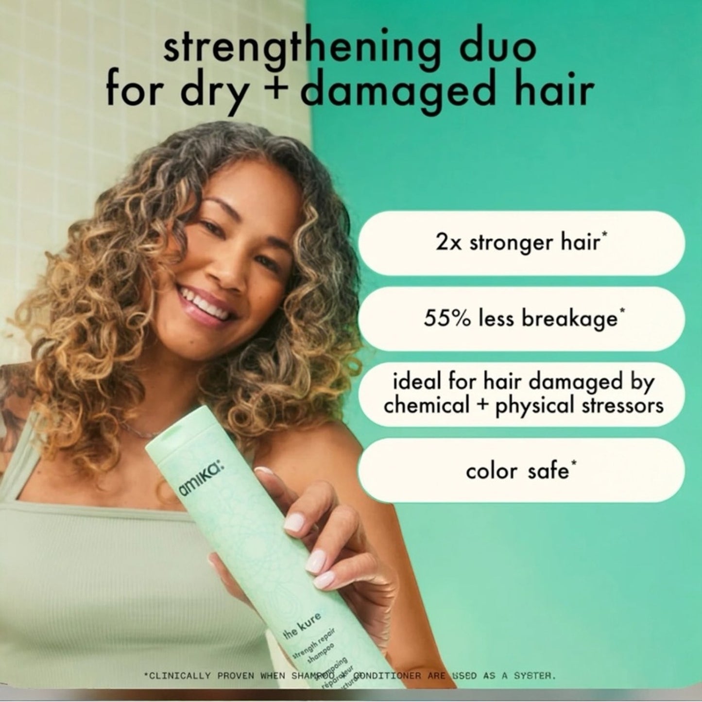 Amika The Kure Salon(Jumbo) Size 1 Litre With Pump Strength Repair Conditioner New