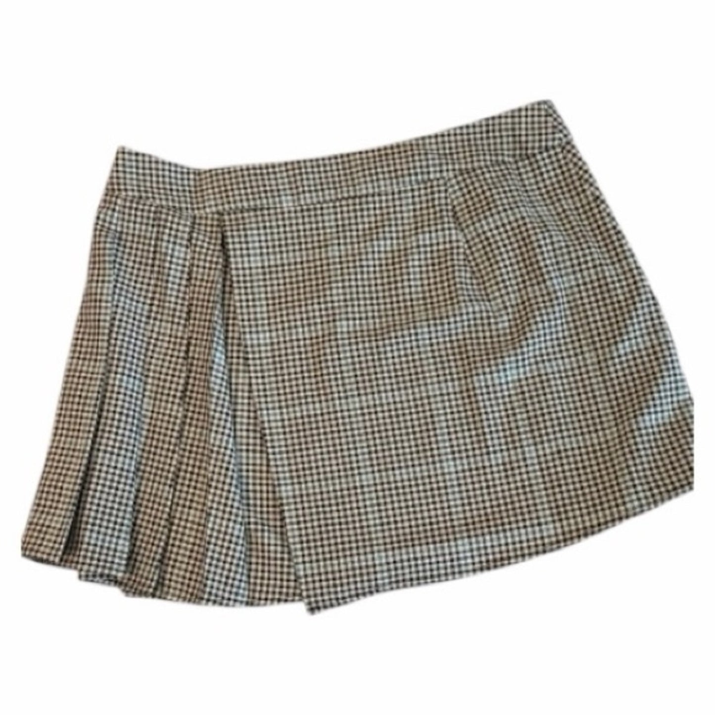 Rails Adriana Wrap Mini Skirt Size 10 Brown Beige Teal Plaid NWT