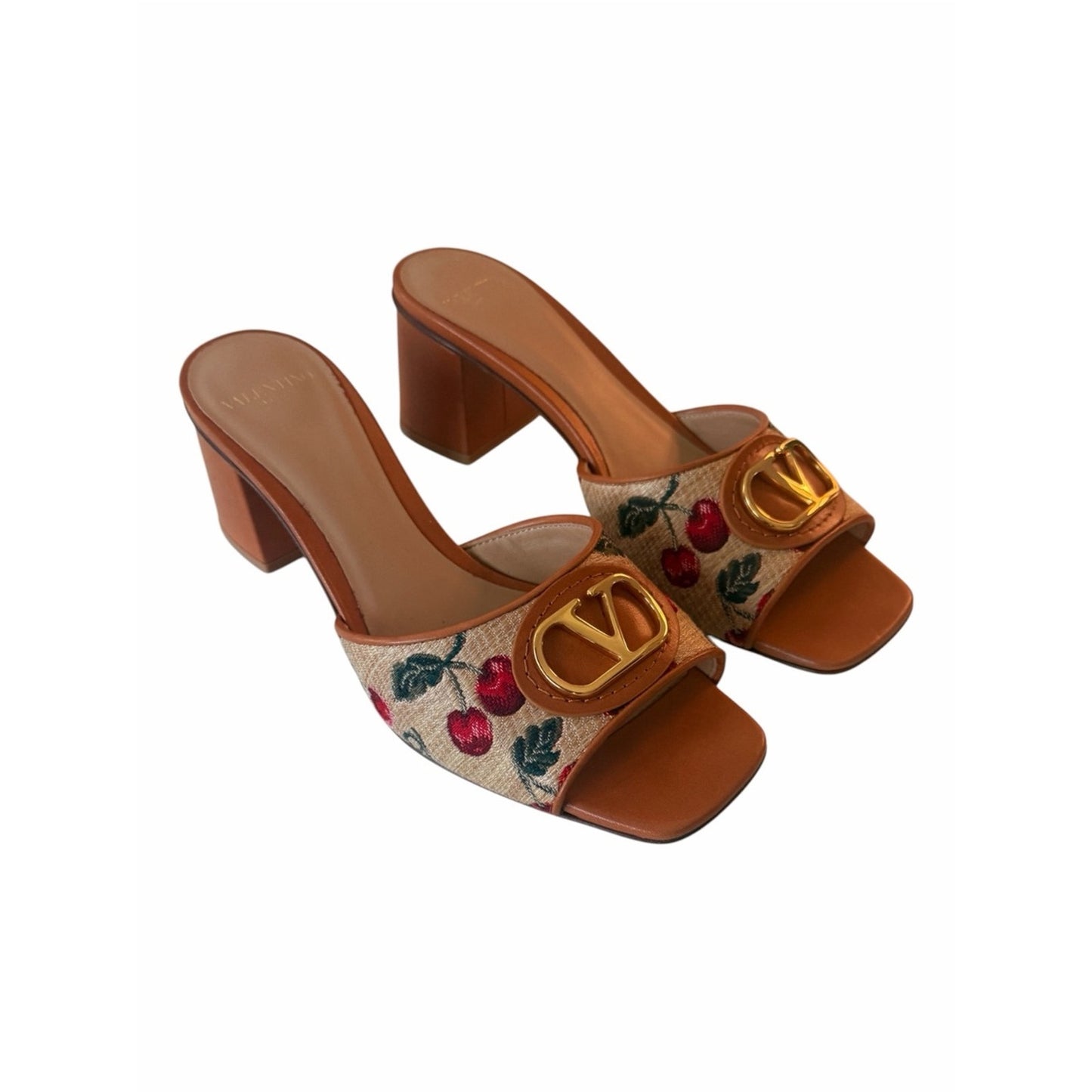 Valentino Garavani VLogo Cherryfic 60mm Slide Sandals EU 38 NIB MSRP $950
